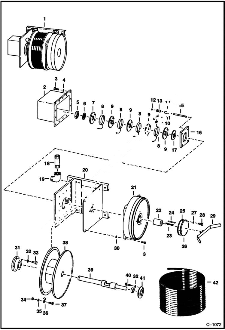 Схема запчастей Bobcat 600s - ELECTRICAL CORD REEL Explosion Proof M-500 S/N 45406 & Below; M-600 S/N 73751 & Below ELECTRICAL SYSTEM