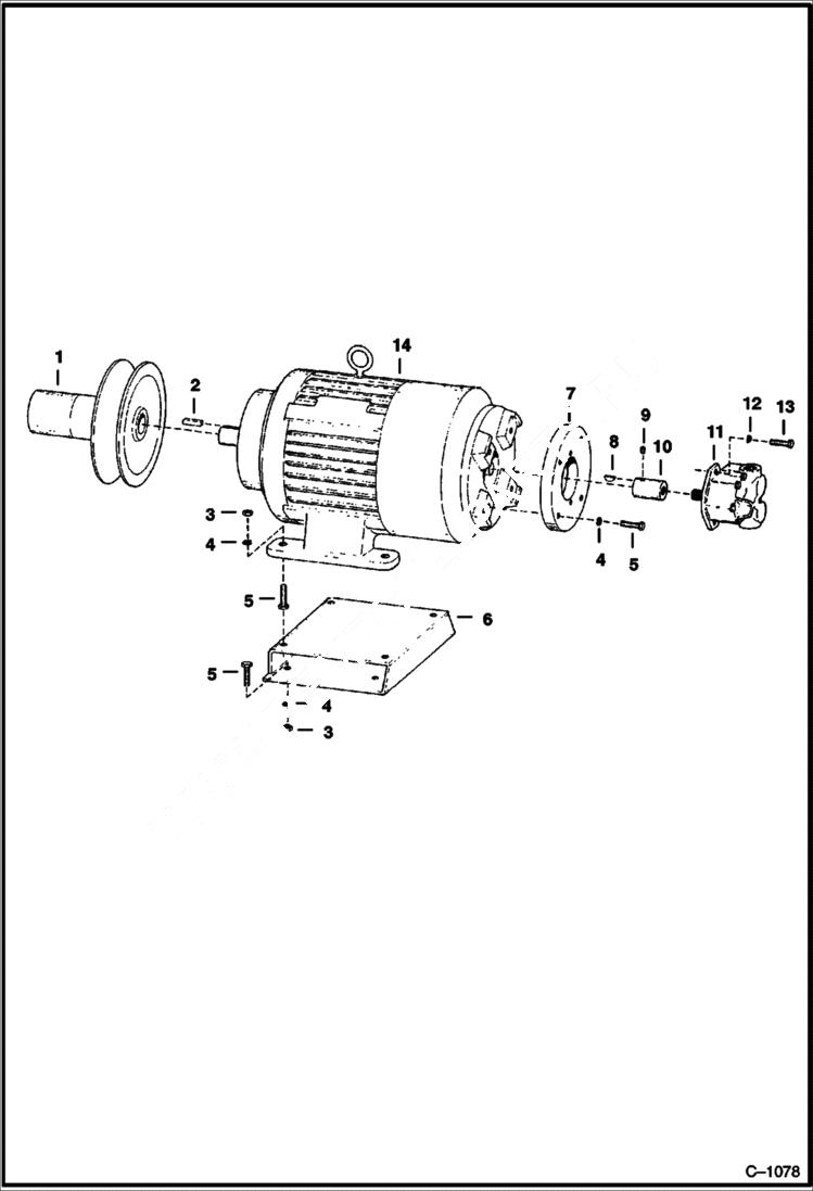 Схема запчастей Bobcat 600s - 10 H.P. (CONTINUOUS DUTY) MOTOR & ATTACHING PARTS S/N 42063 & Above ELECTRICAL SYSTEM