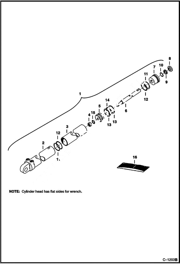 Схема запчастей Bobcat BACKHOE - BACKHOE (Stabilizer Cylinder) (Cessna) (908A) (908B) 908A/908B BACKHOE