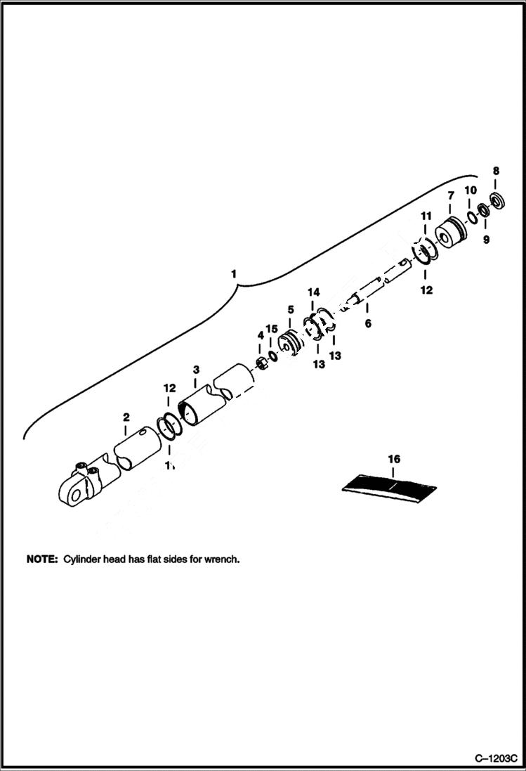 Схема запчастей Bobcat BACKHOE - BACKHOE (Stabilizer Cylinder) (Cessna) (909) 909 BACKHOE