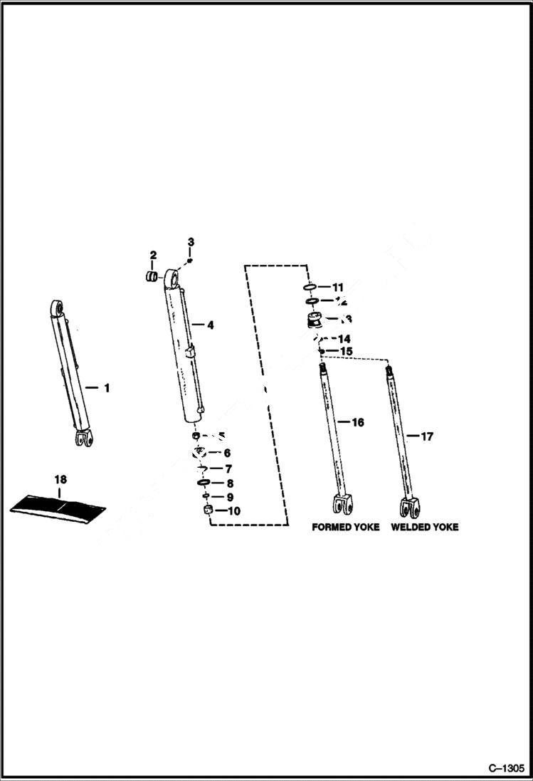 Схема запчастей Bobcat 900s - TILT CYLINDER HYDRAULIC SYSTEM