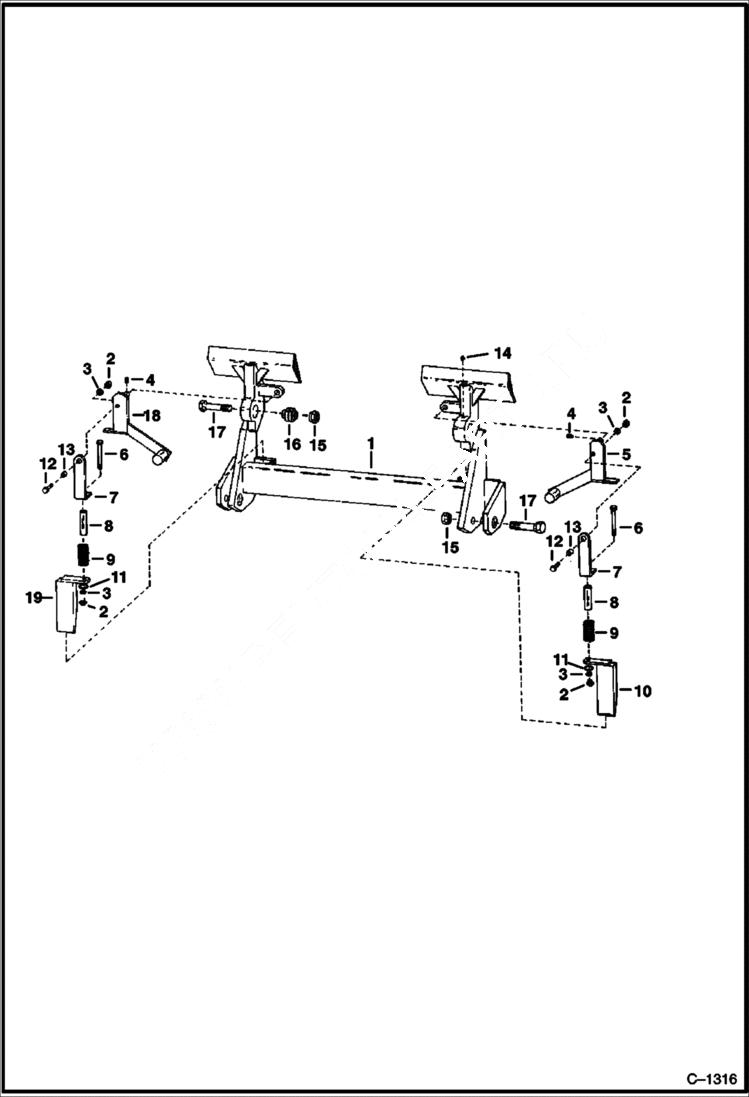 Схема запчастей Bobcat 900s - BOB-TACH MAIN FRAME