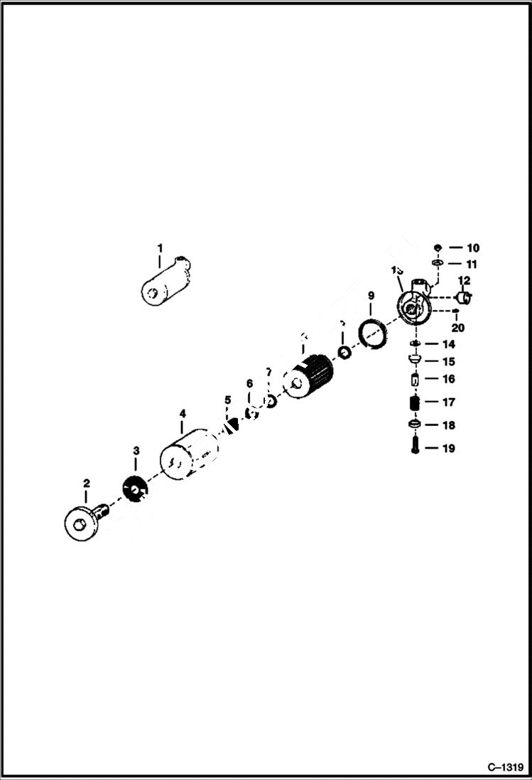 Схема запчастей Bobcat 900s - HYDRAULIC OIL FILTER HYDRAULIC SYSTEM