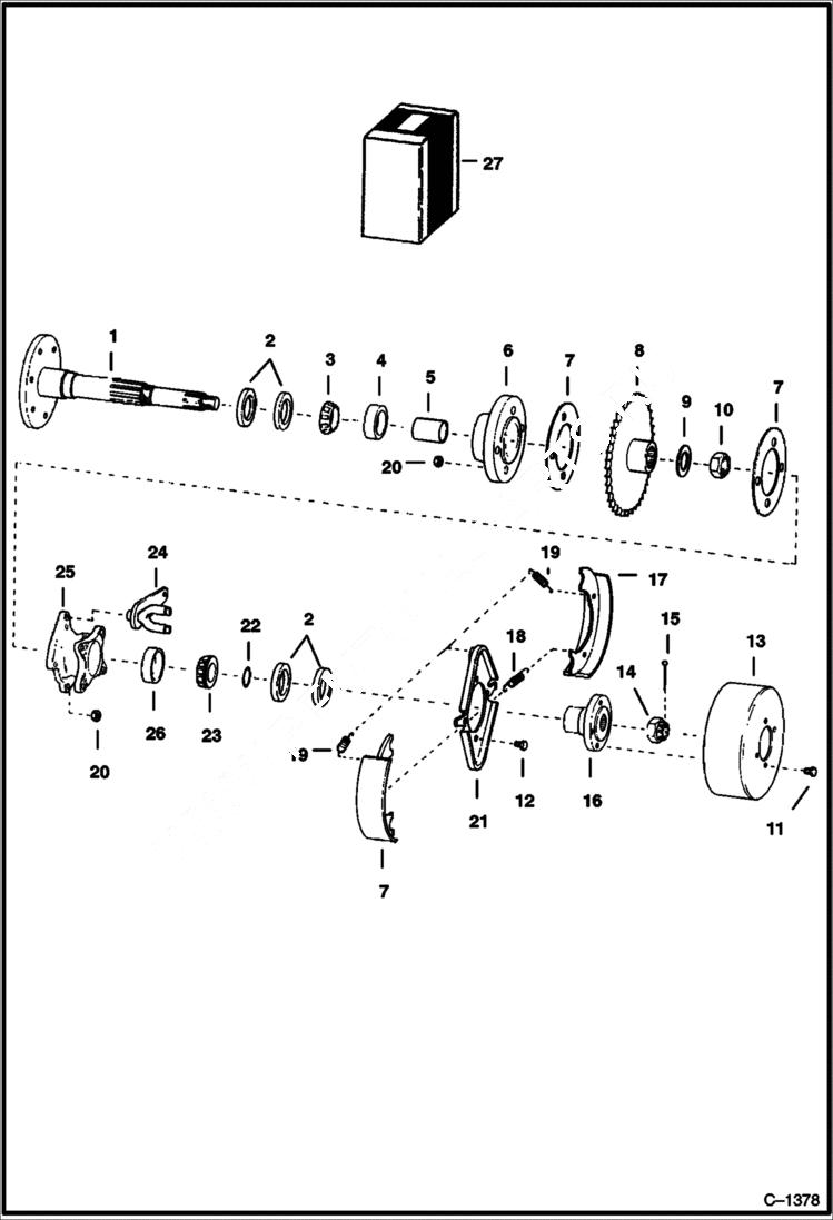 Схема запчастей Bobcat 600s - AXLE & BRAKE ASSEMBLY ACCESSORIES & OPTIONS