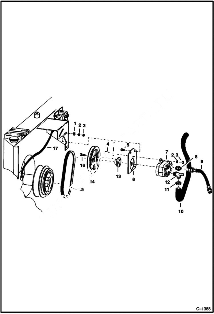 Схема запчастей Bobcat 600s - HYDRAULIC PUMP CIRCUITRY Petter Diesel HYDRAULIC SYSTEM