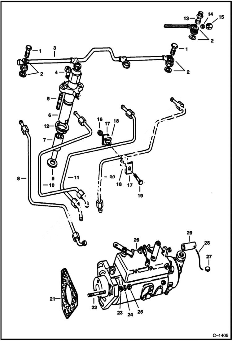 Схема запчастей Bobcat 900s - FUEL INJECTION SYSTEM (Perkins) POWER UNIT