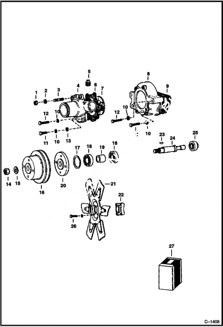 Схема запчастей Bobcat 900s - WATER PUMP POWER UNIT