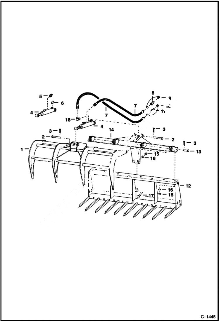 Схема запчастей Bobcat GRAPPLES - FARM GRAPPLE - 440 & 500 Direct Mount Loader