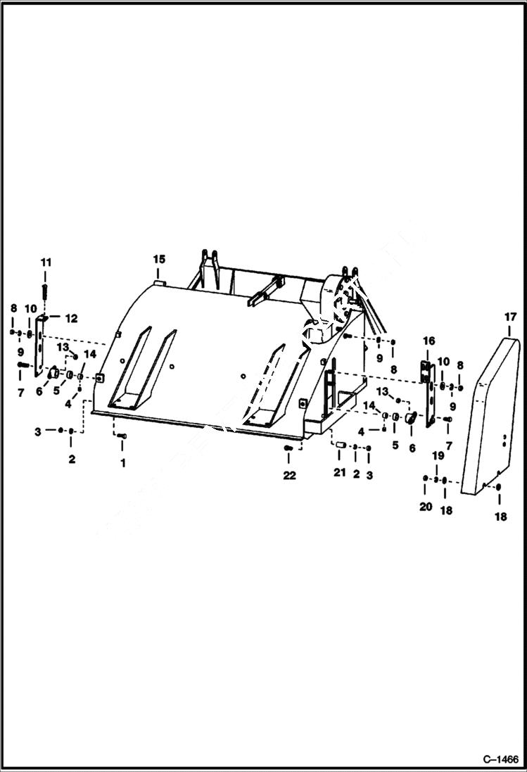 Схема запчастей Bobcat SWEEPER - SWEEPER (Rear Brush Hangers & Bearings) (M-662) Loader