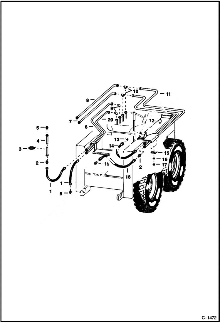 Схема запчастей Bobcat 500s - VERTICAL FORK LIFT HYDRAULIC CIRCUITRY - M500 ACCESSORIES & OPTIONS