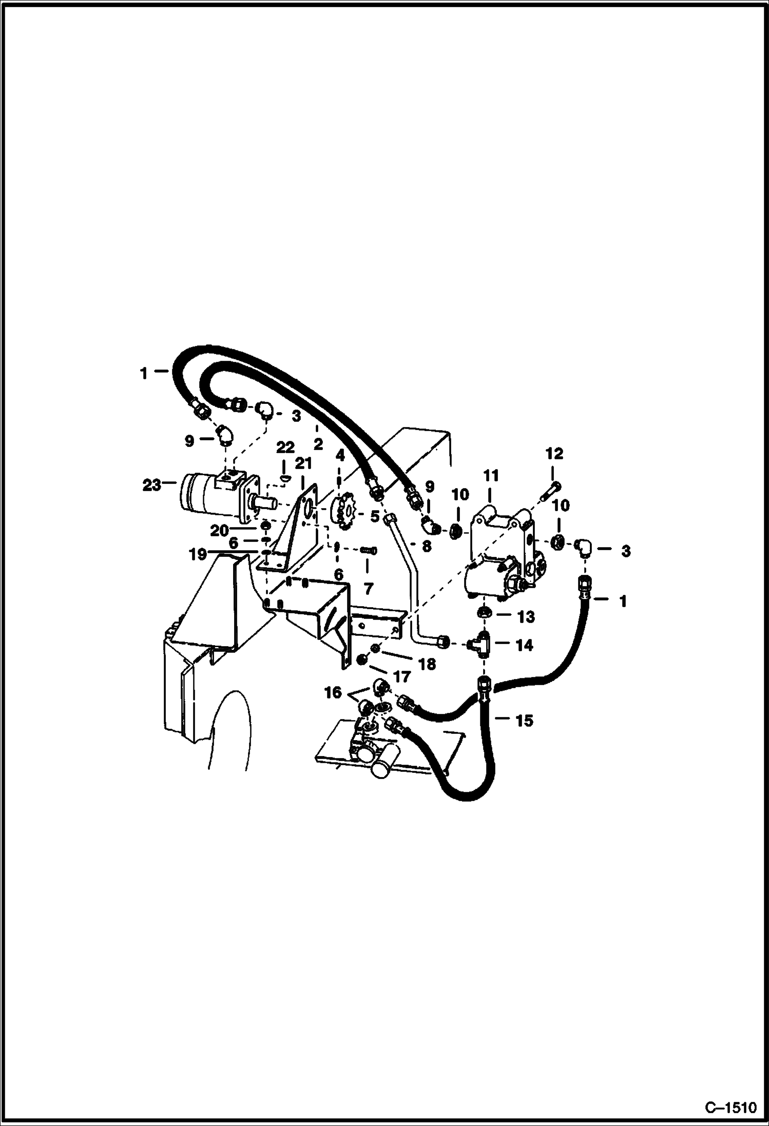 Схема запчастей Bobcat 500s - REEL DRIVE CIRCUITRY B.O.M. Electric - S/N 4954-A-1001 to 1062 HYDRAULIC SYSTEM