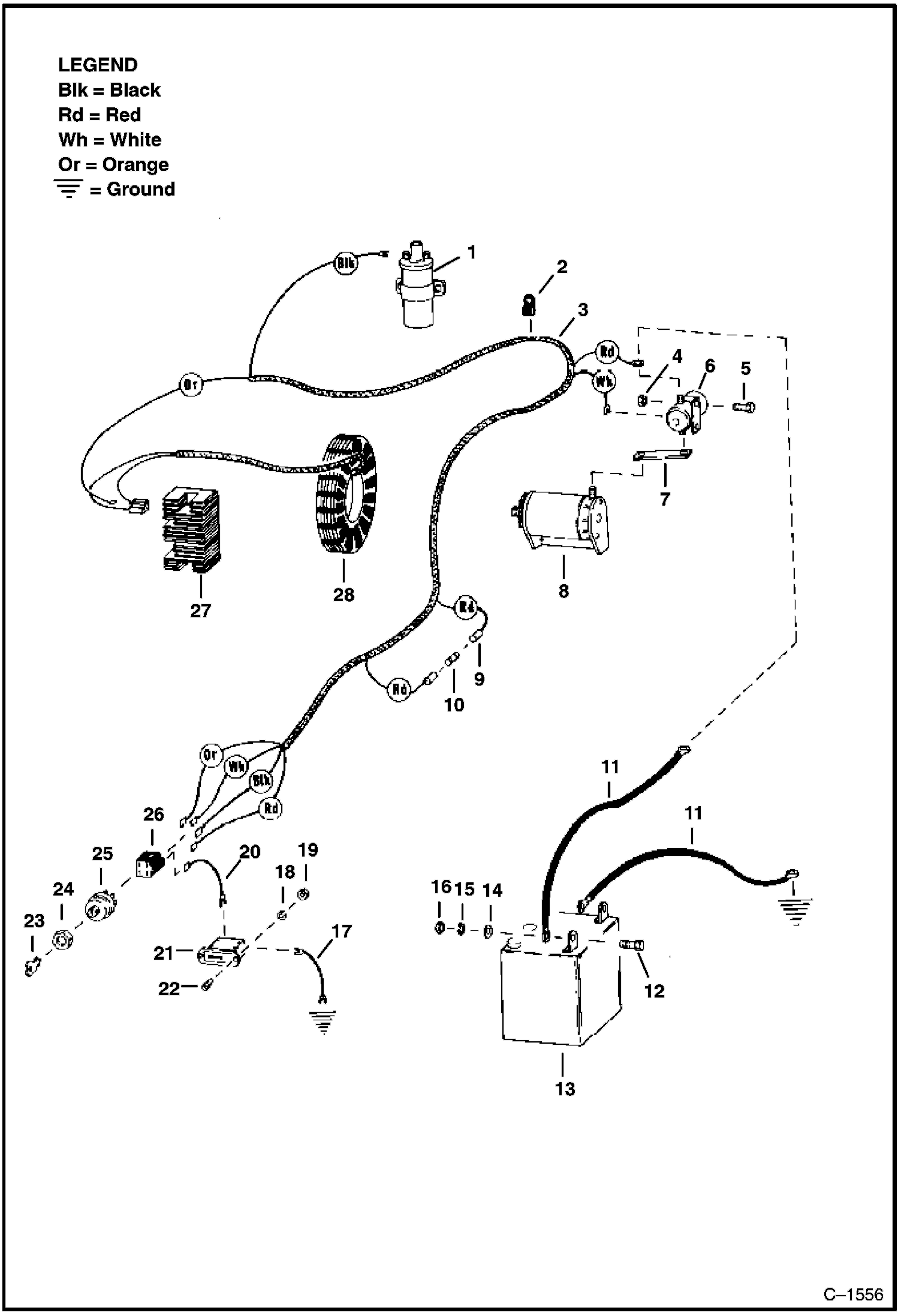 Схема запчастей Bobcat 300s - MAIN FRAME ELECTRICAL CIRCUITRY S/N 4953-B-1577-UGM & Above ELECTRICAL SYSTEM