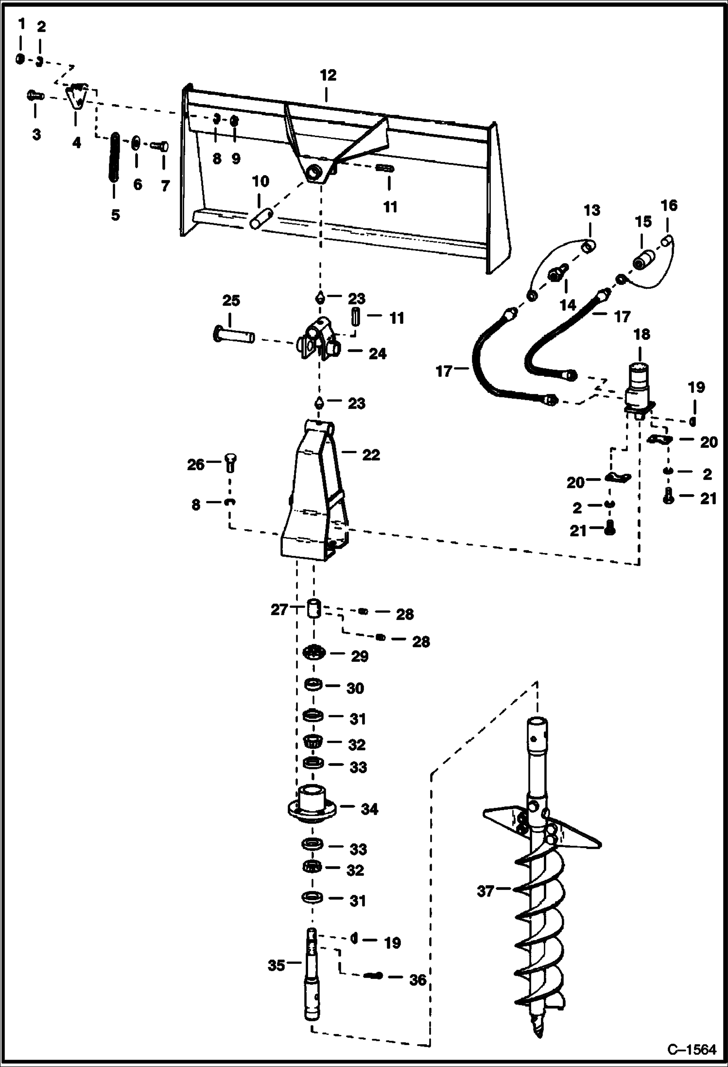 Схема запчастей Bobcat AUGERS - AUGER Loader