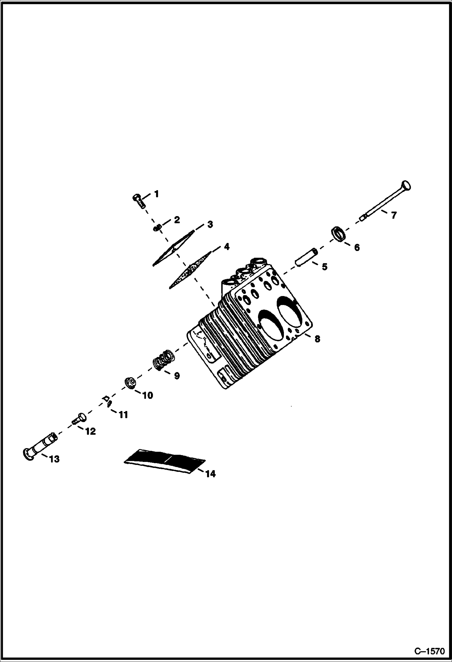 Схема запчастей Bobcat 600s - CYLINDER & VALVES POWER UNIT