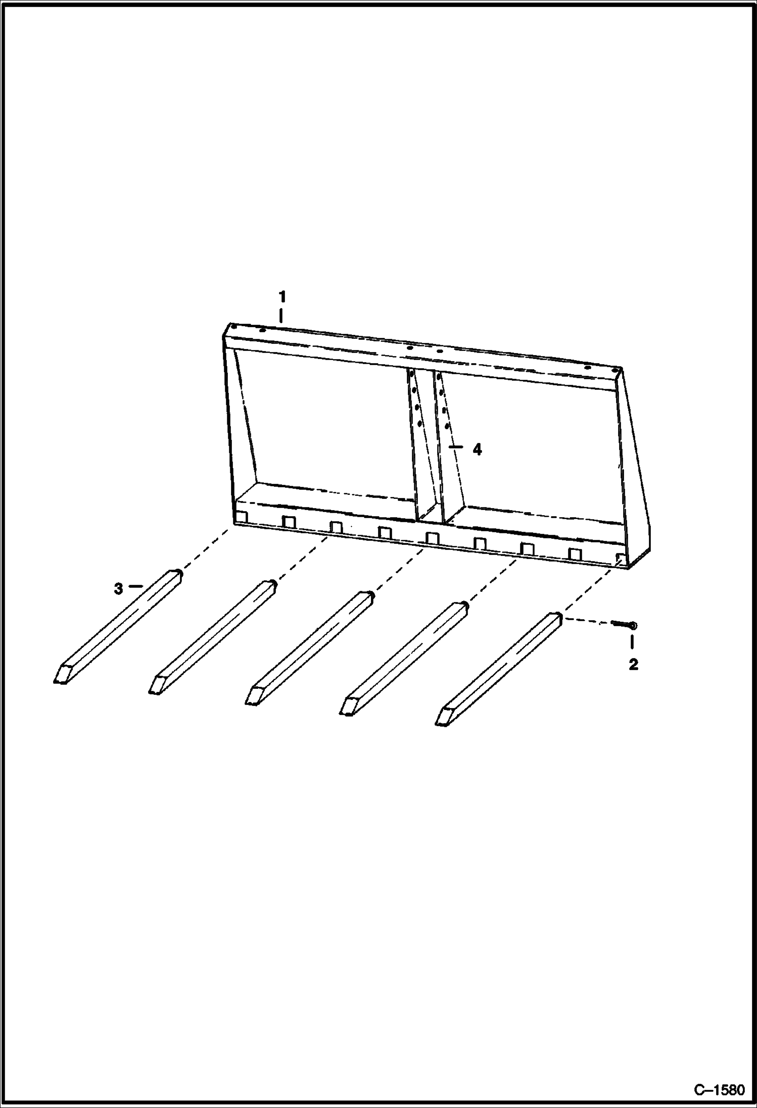 Схема запчастей Bobcat UTILITY FORKS - UTILITY FORK - 300 Series Loader