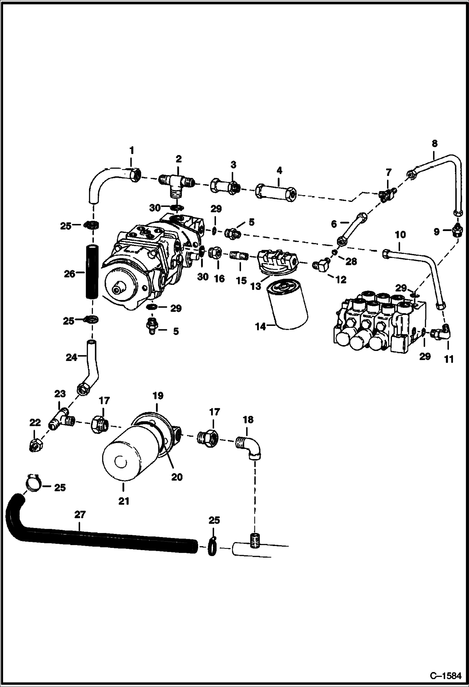 Схема запчастей Bobcat 700s - HYDROSTATIC PUMP CIRCUITRY HYDROSTATIC SYSTEM