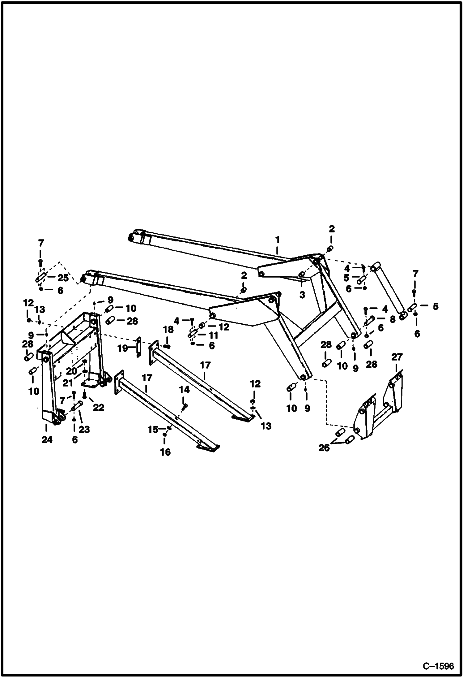 Схема запчастей Bobcat 600s - LIFT ARM & BOB-TACH Replaceable Bushings MAIN FRAME