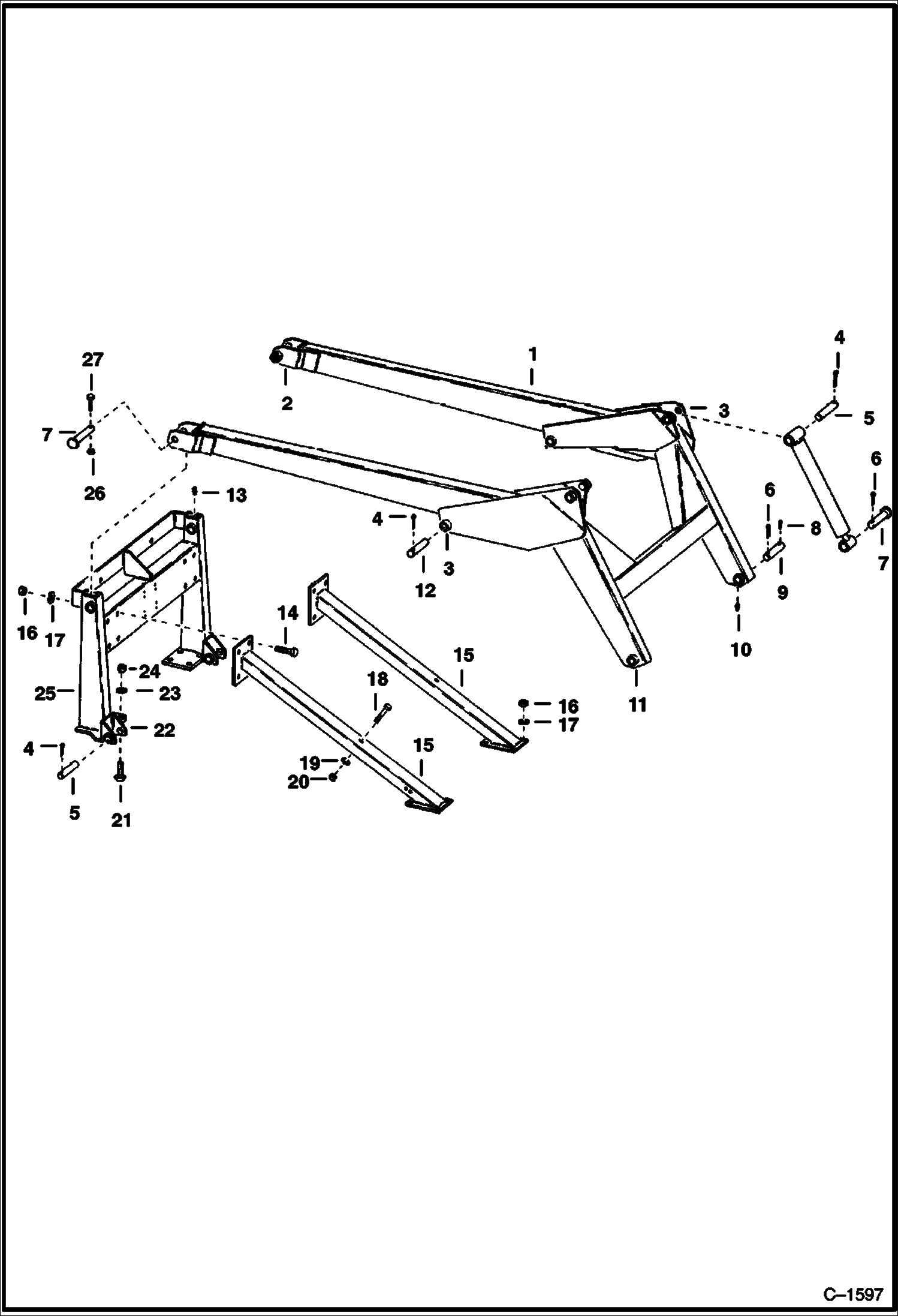 Схема запчастей Bobcat 500s - LIFT ARM & UPRIGHT ASSEMBLY Non-Replaceable Bushings MAIN FRAME