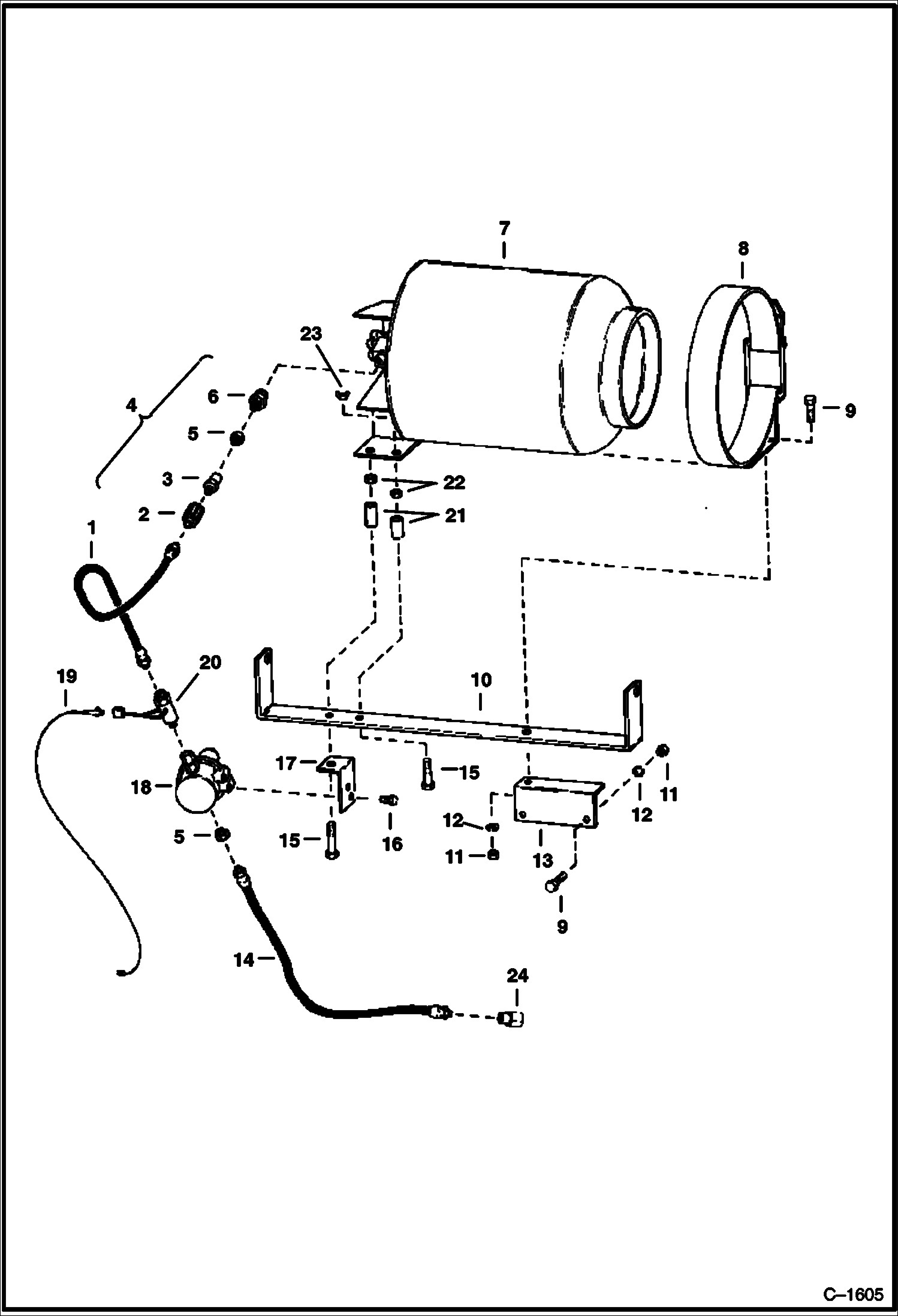 Схема запчастей Bobcat 300s - LP GAS TANK & ATTACHING PARTS POWER UNIT