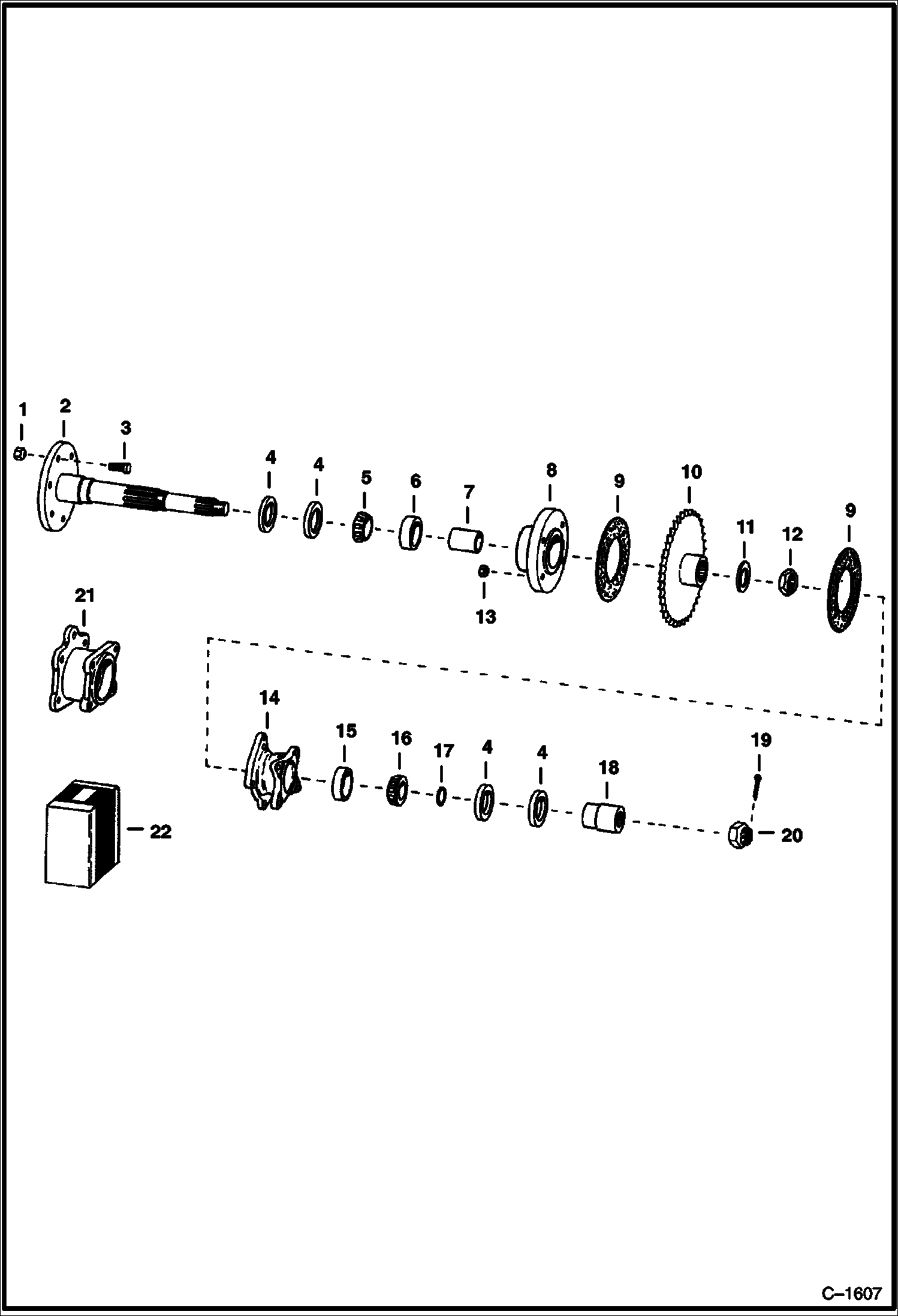 Схема запчастей Bobcat 600s - FRONT AXLE BRAKE DRIVE TRAIN