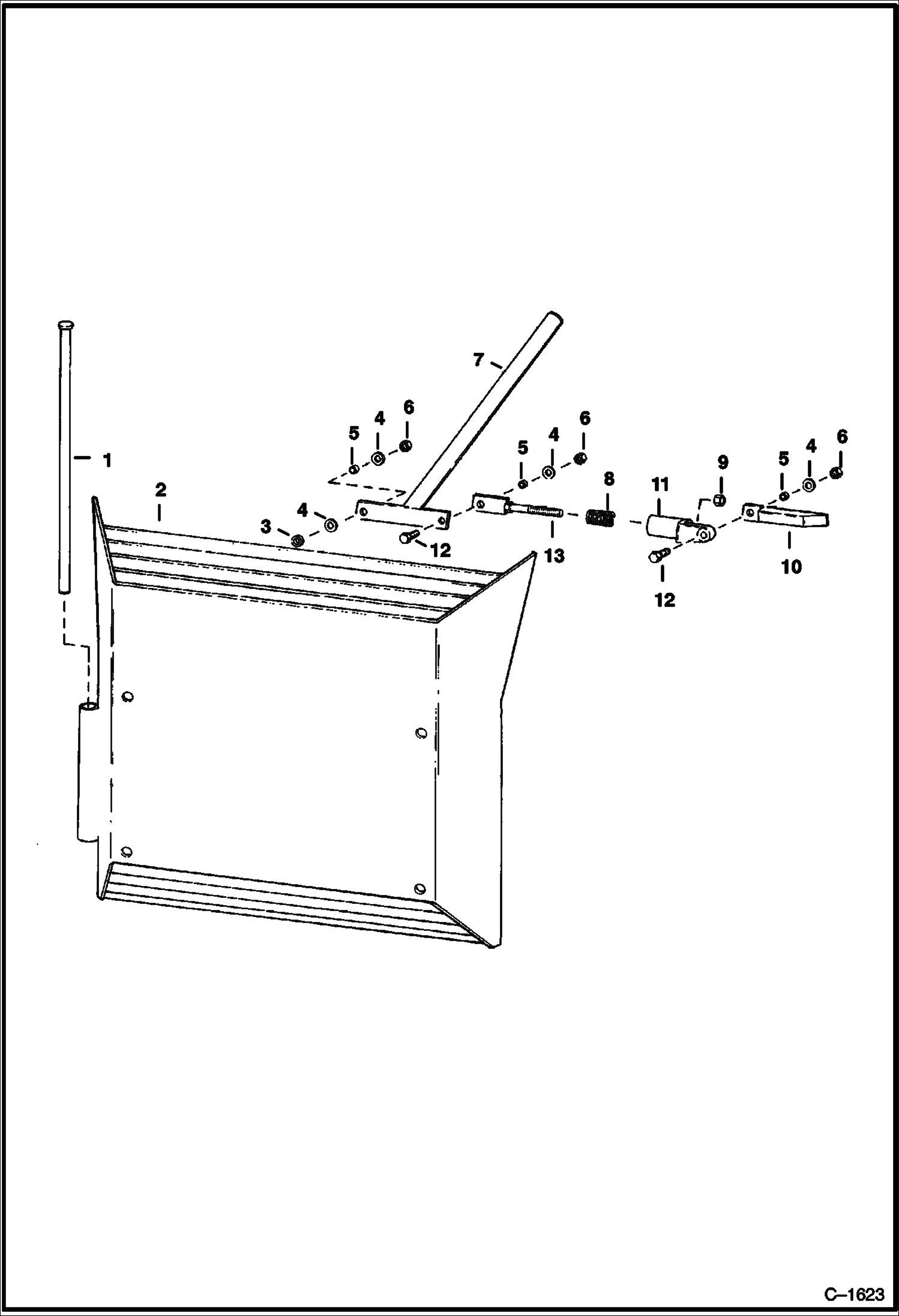 Схема запчастей Bobcat 700s - REAR DOOR MAIN FRAME