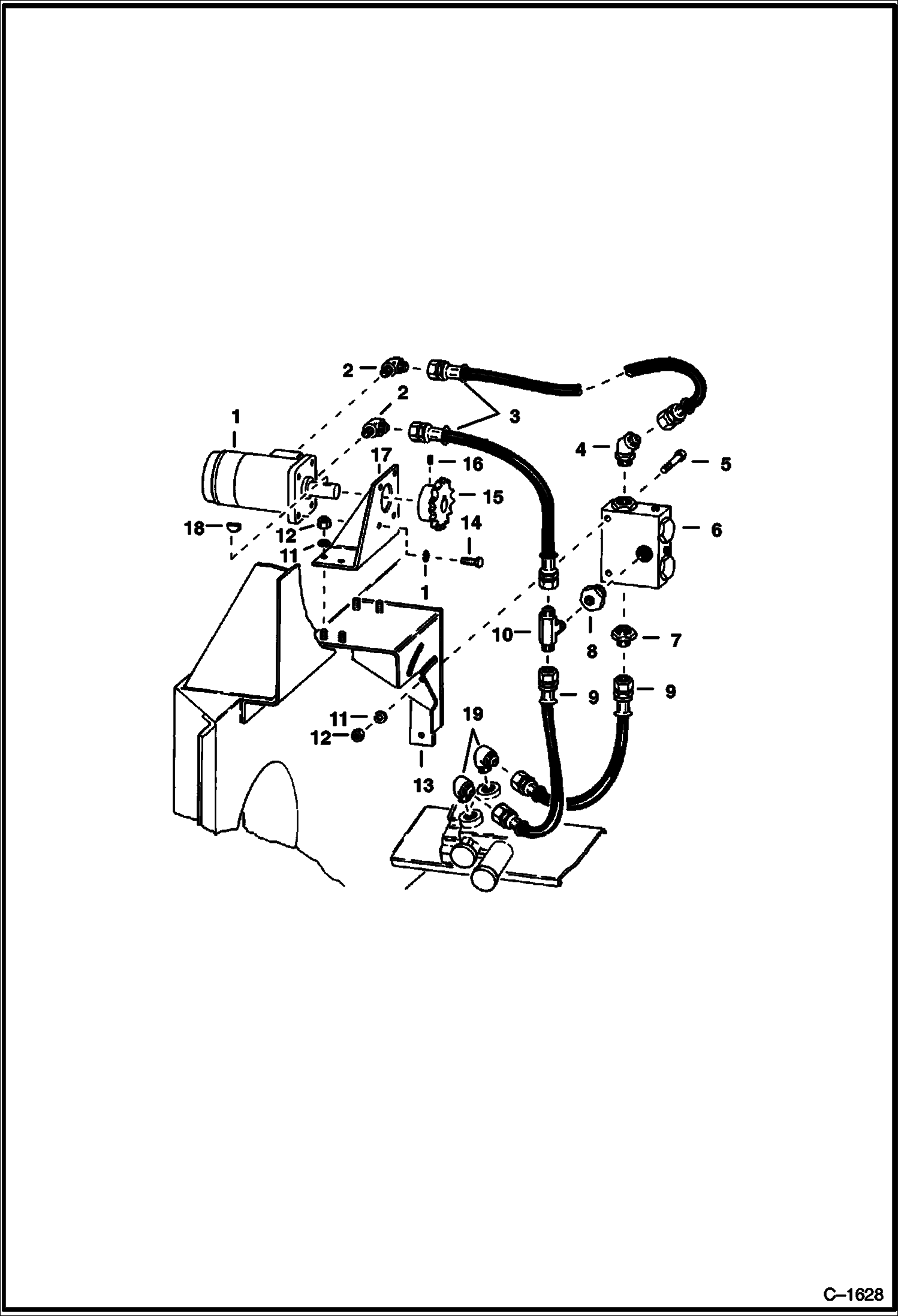 Схема запчастей Bobcat 500s - REEL DRIVE CIRCUITRY B.O.M. Electric - S/N 1063 & Above HYDRAULIC SYSTEM