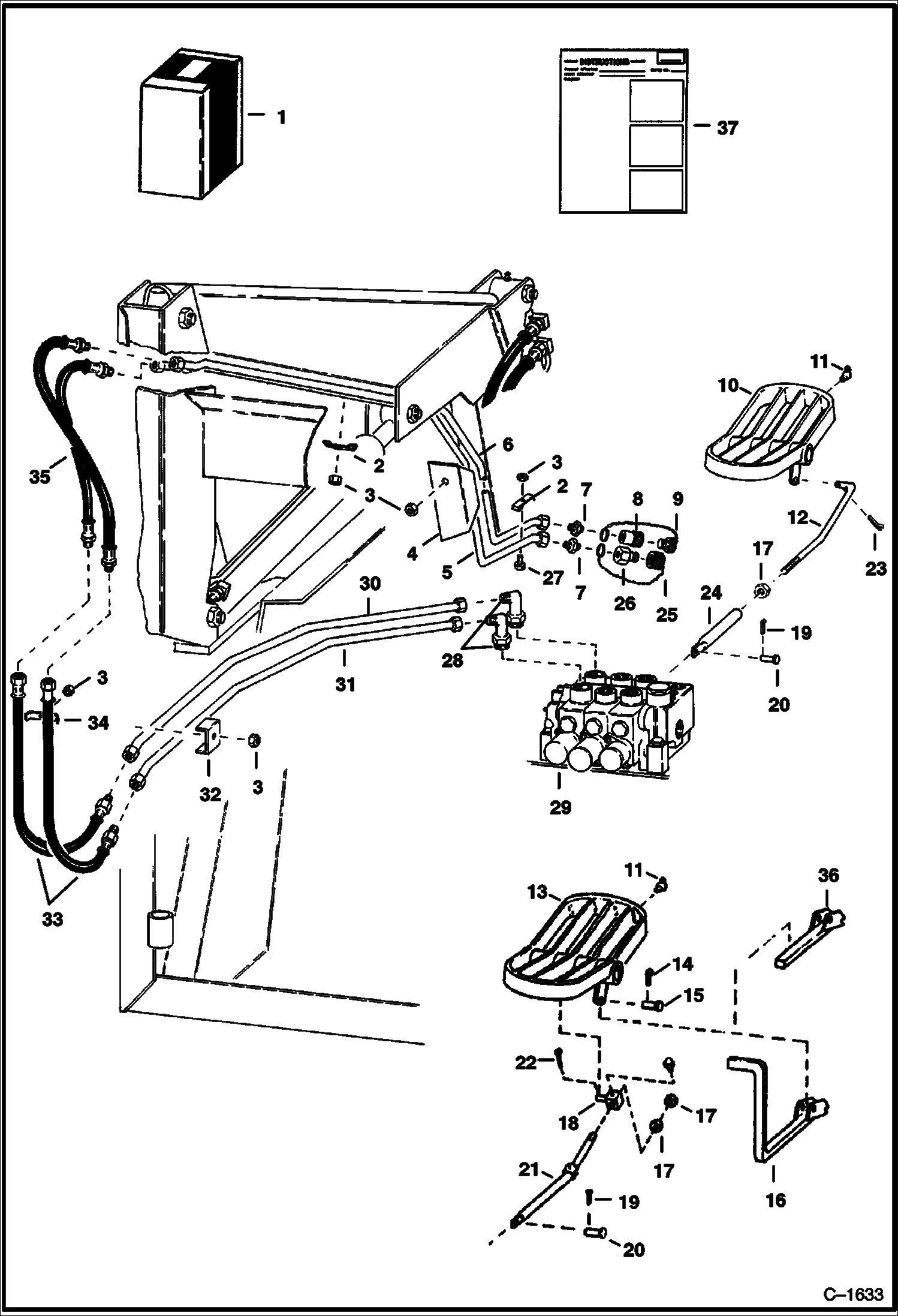 Схема запчастей Bobcat 700s - AUXILIARY HYDRAULICS KIT (Front Unit) ACCESSORIES & OPTIONS