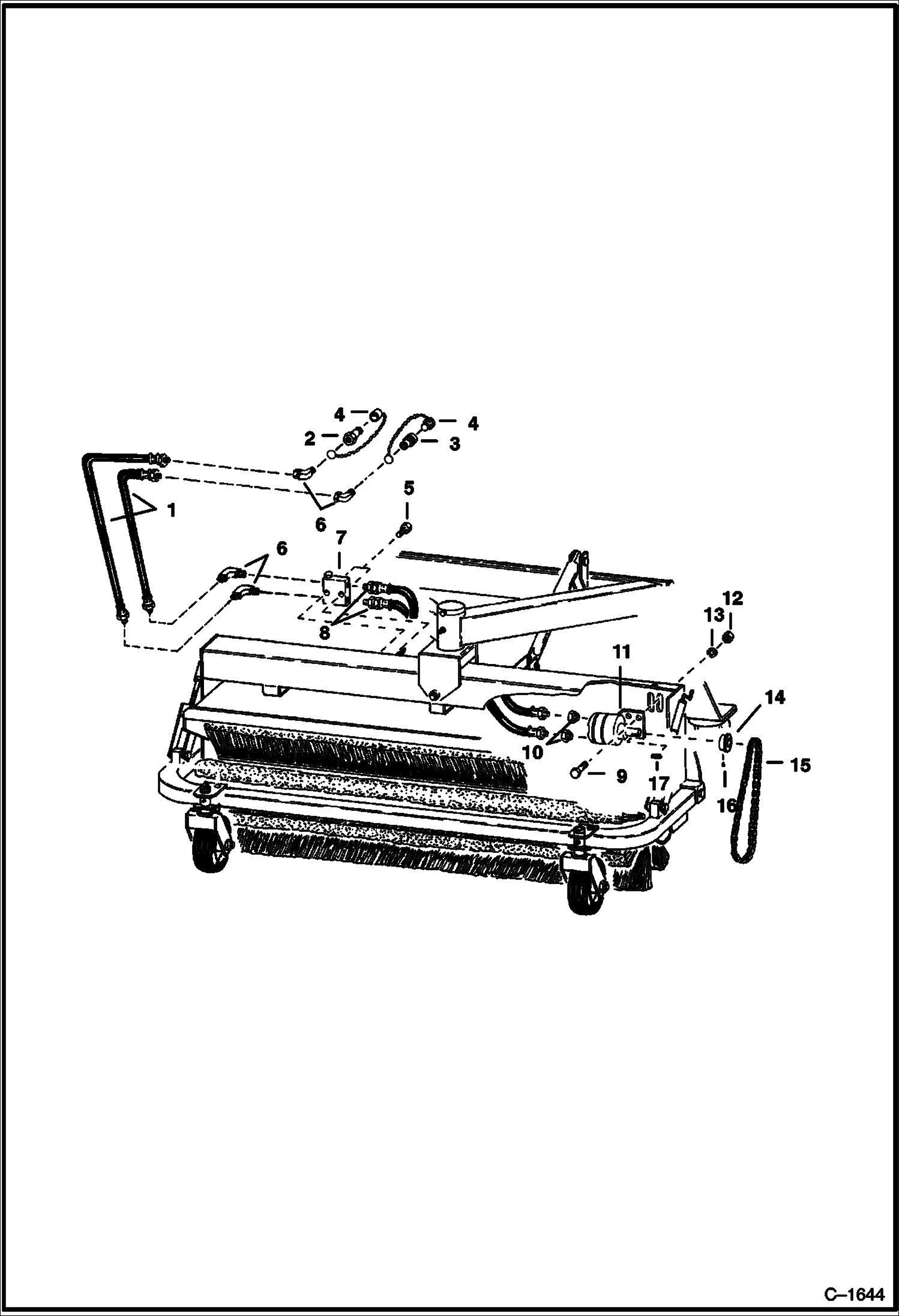 Схема запчастей Bobcat ANGLE BROOM - ANGLE BROOM (Hydraulics) (570B) Loader