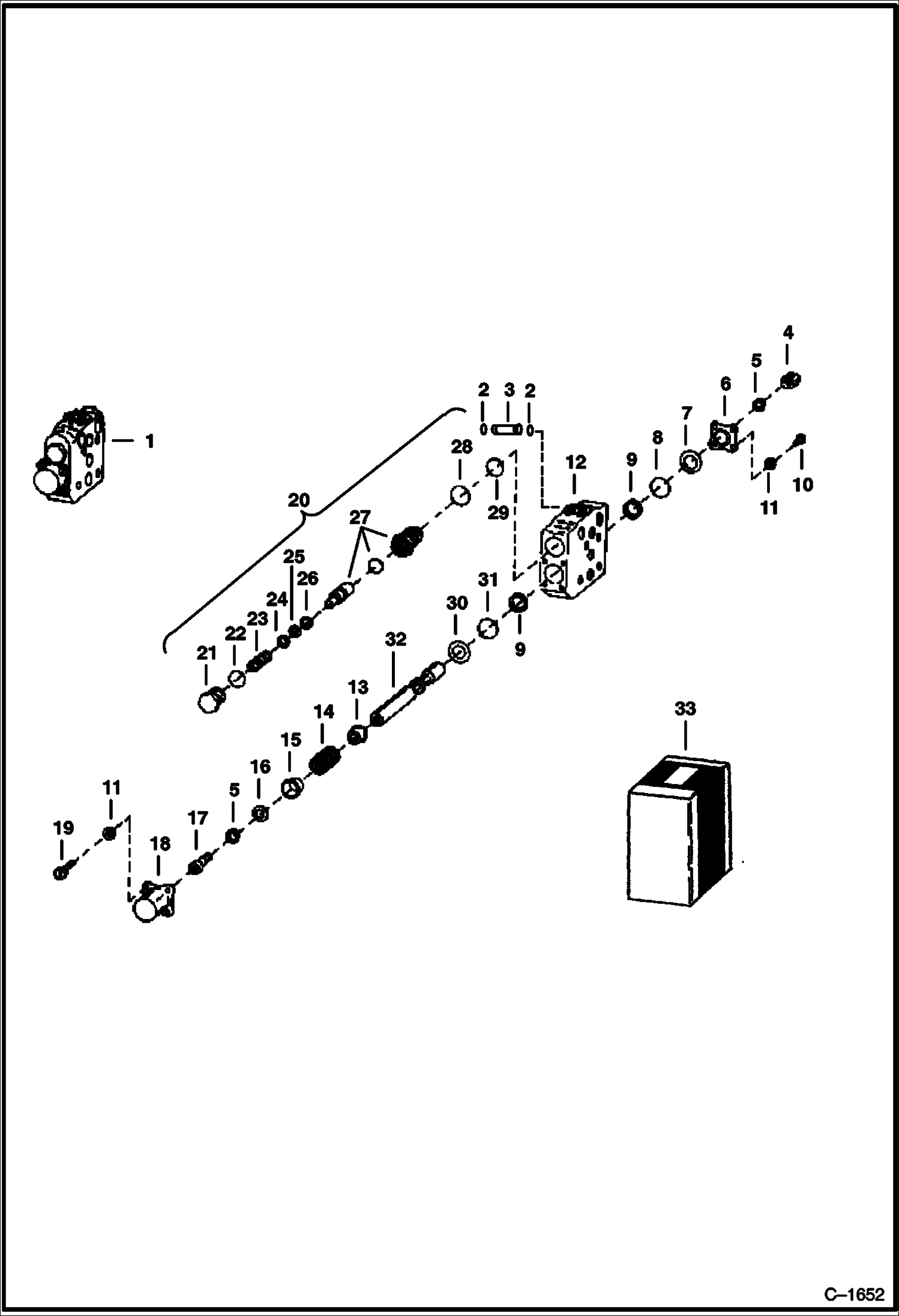 Схема запчастей Bobcat 900s - VALVE SECTION (Mid-Inlet) HYDRAULIC SYSTEM