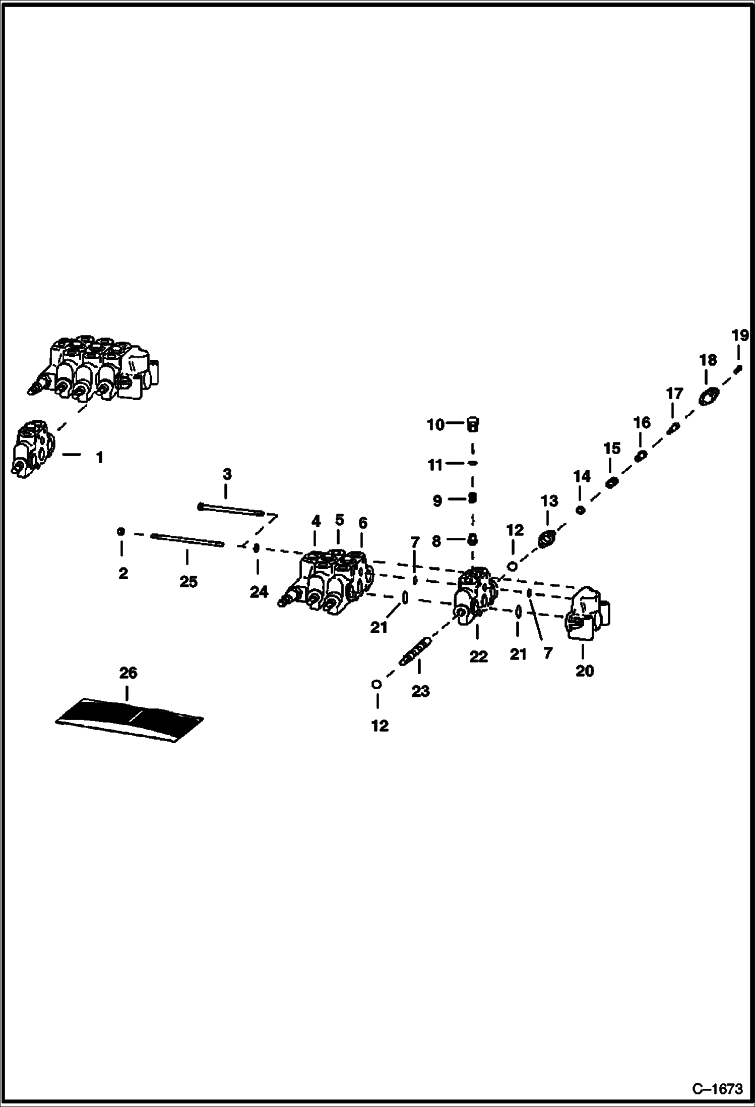 Схема запчастей Bobcat 300s - VALVE SECTION - AUXILIARY CONTROL Ward HYDRAULIC SYSTEM