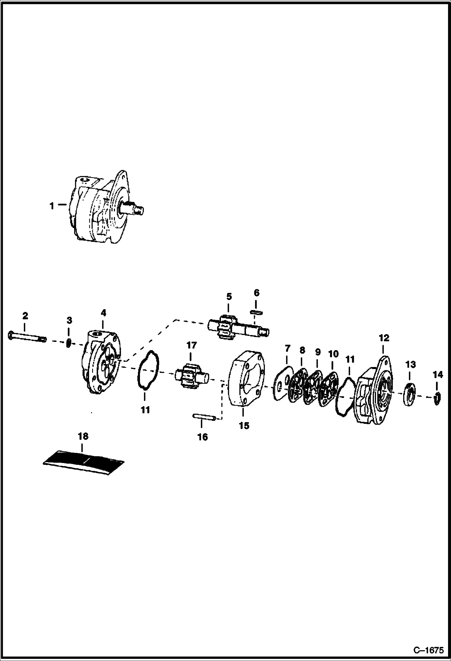 Схема запчастей Bobcat 300s - HYDRAULIC PUMP (Parker) HYDRAULIC SYSTEM