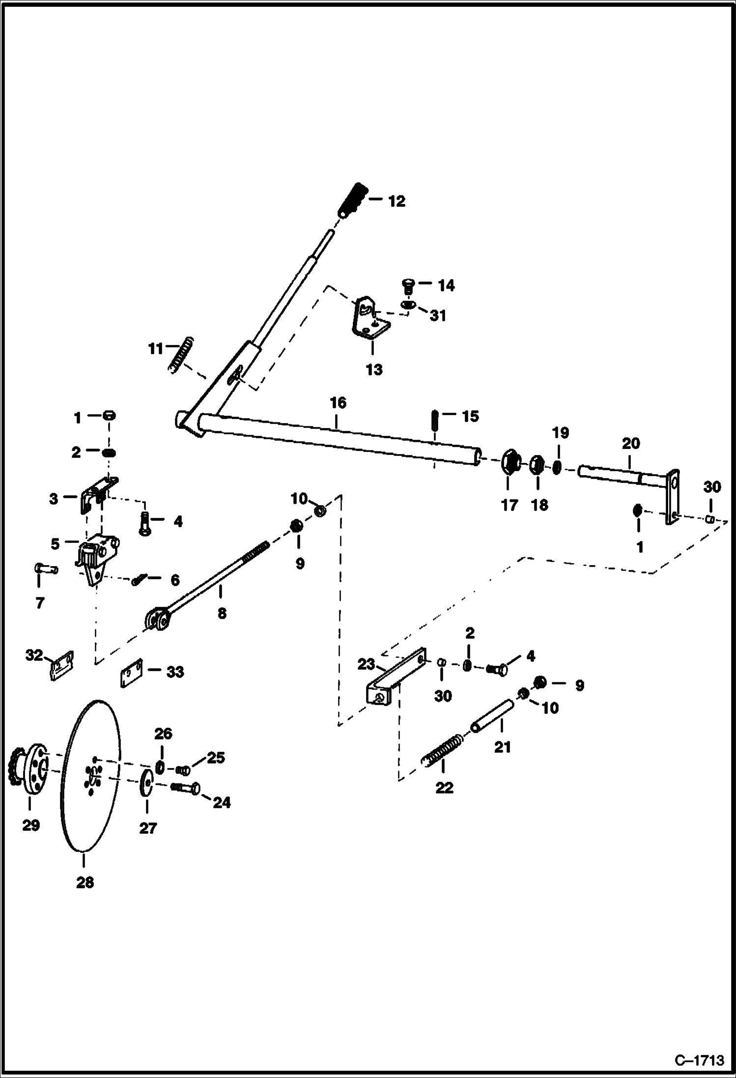 Схема запчастей Bobcat 700s - DISC BRAKE DRIVE TRAIN