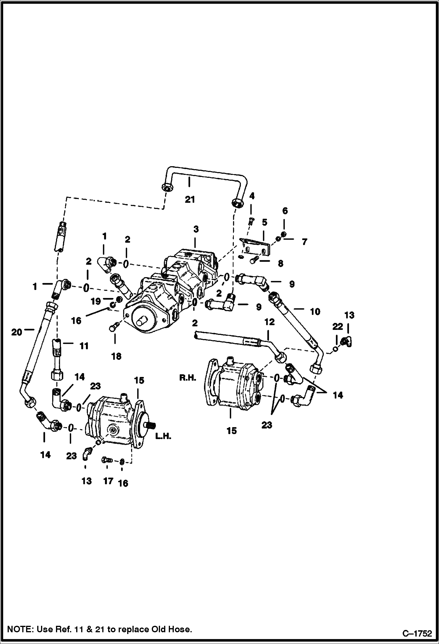 Схема запчастей Bobcat 800s - HYDROSTATIC MOTOR CIRCUITRY HYDROSTATIC SYSTEM