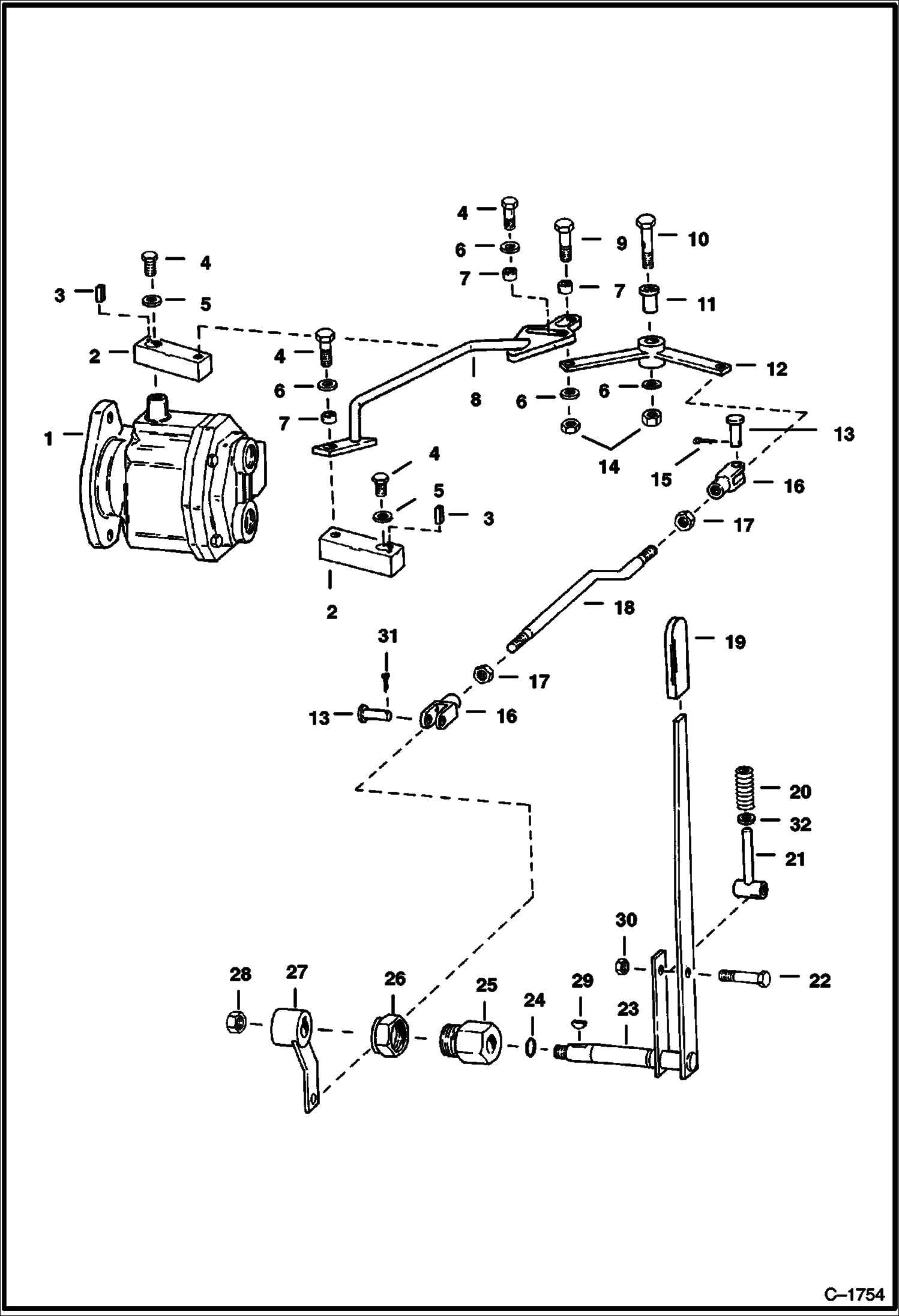 Схема запчастей Bobcat 800s - TWO SPEED CONTROL HYDROSTATIC SYSTEM