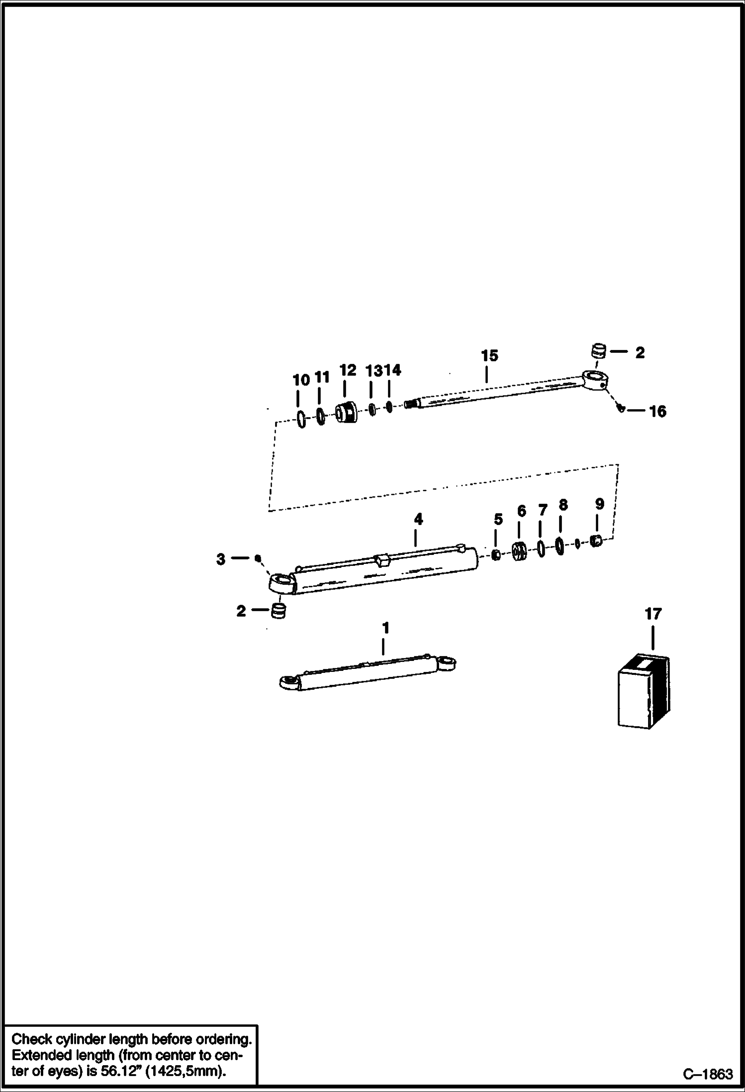 Схема запчастей Bobcat 900s - TILT CYLINDER (S/N 12279 & Below & 12281) HYDRAULIC SYSTEM