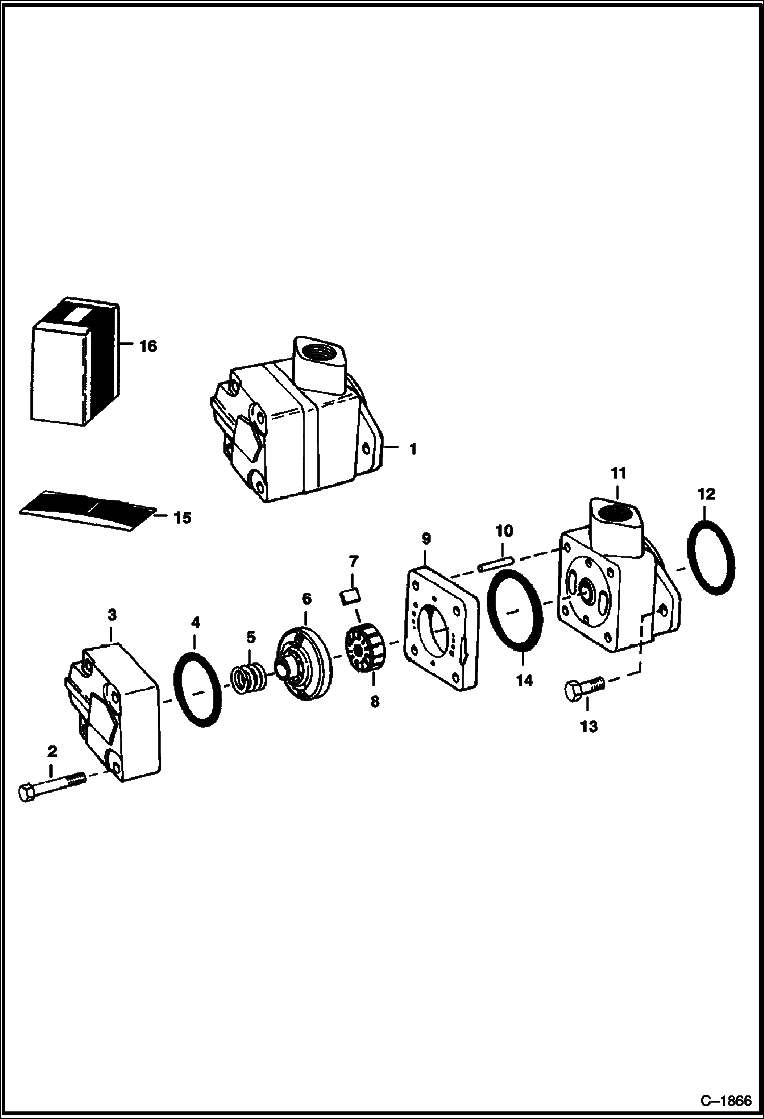 Схема запчастей Bobcat 700s - VANE PUMP (Counterclockwise Rotation) HYDROSTATIC SYSTEM