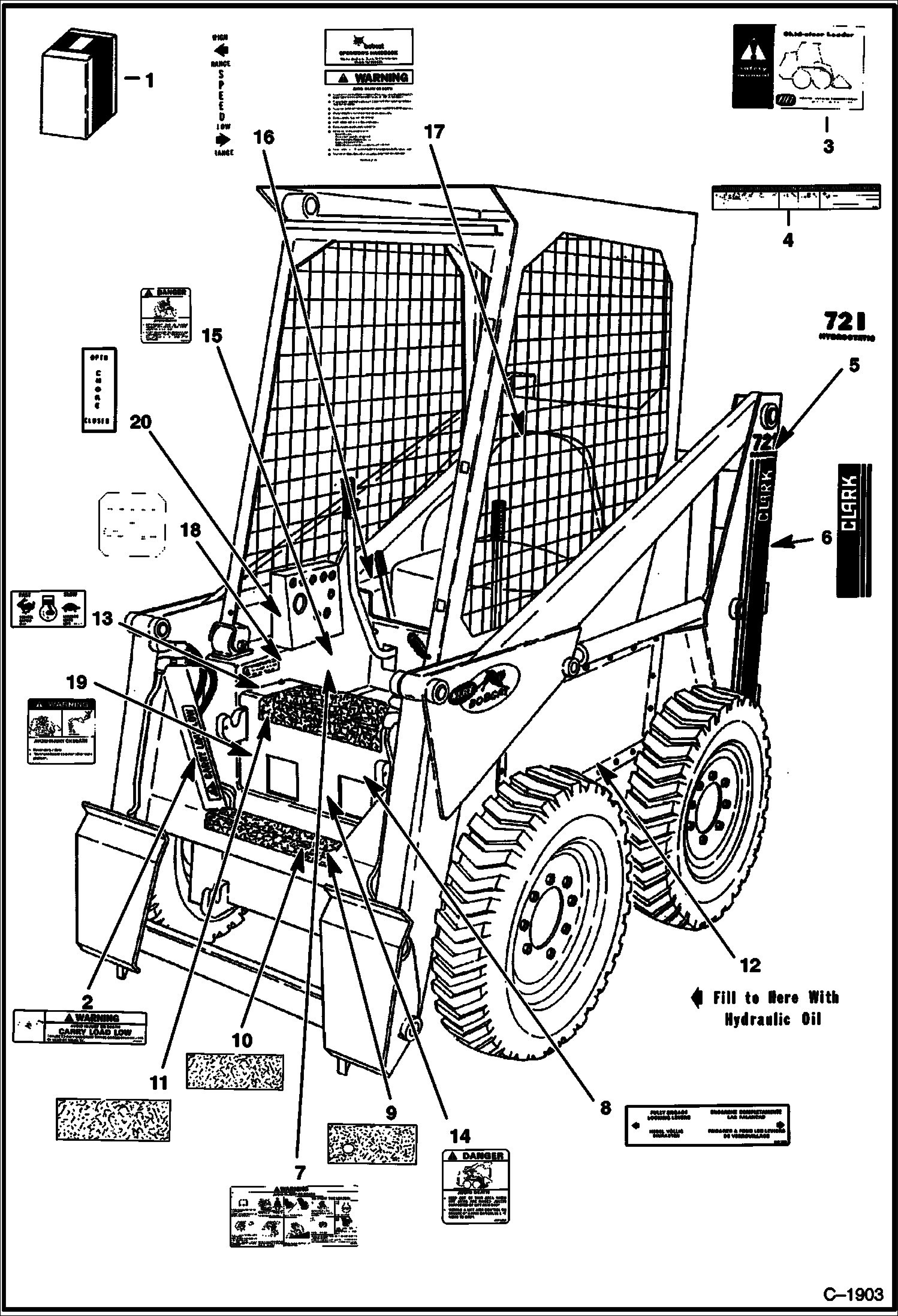 Схема запчастей Bobcat 700s - DECALS ACCESSORIES & OPTIONS