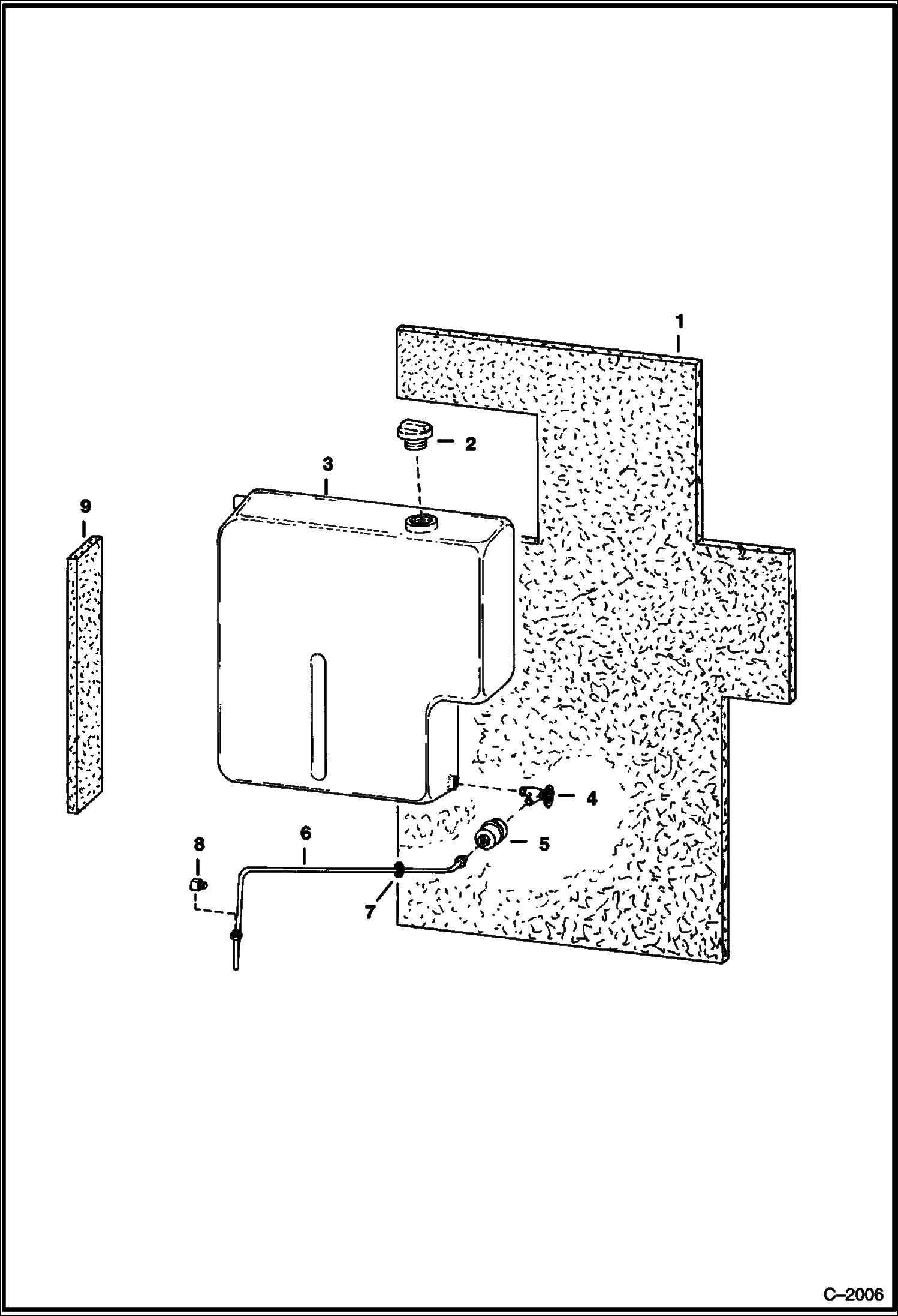 Схема запчастей Bobcat 500s - FUEL TANK S/N 13999 & Below MAIN FRAME