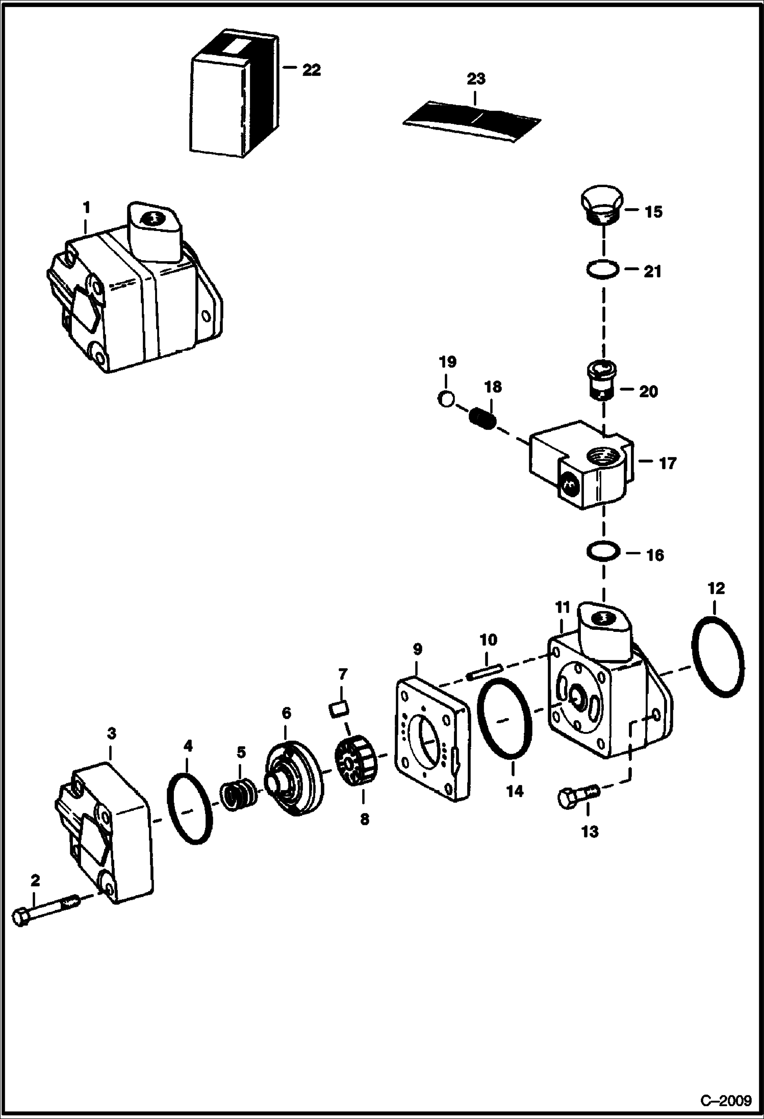 Схема запчастей Bobcat 500s - VANE PUMP HYDROSTATIC SYSTEM