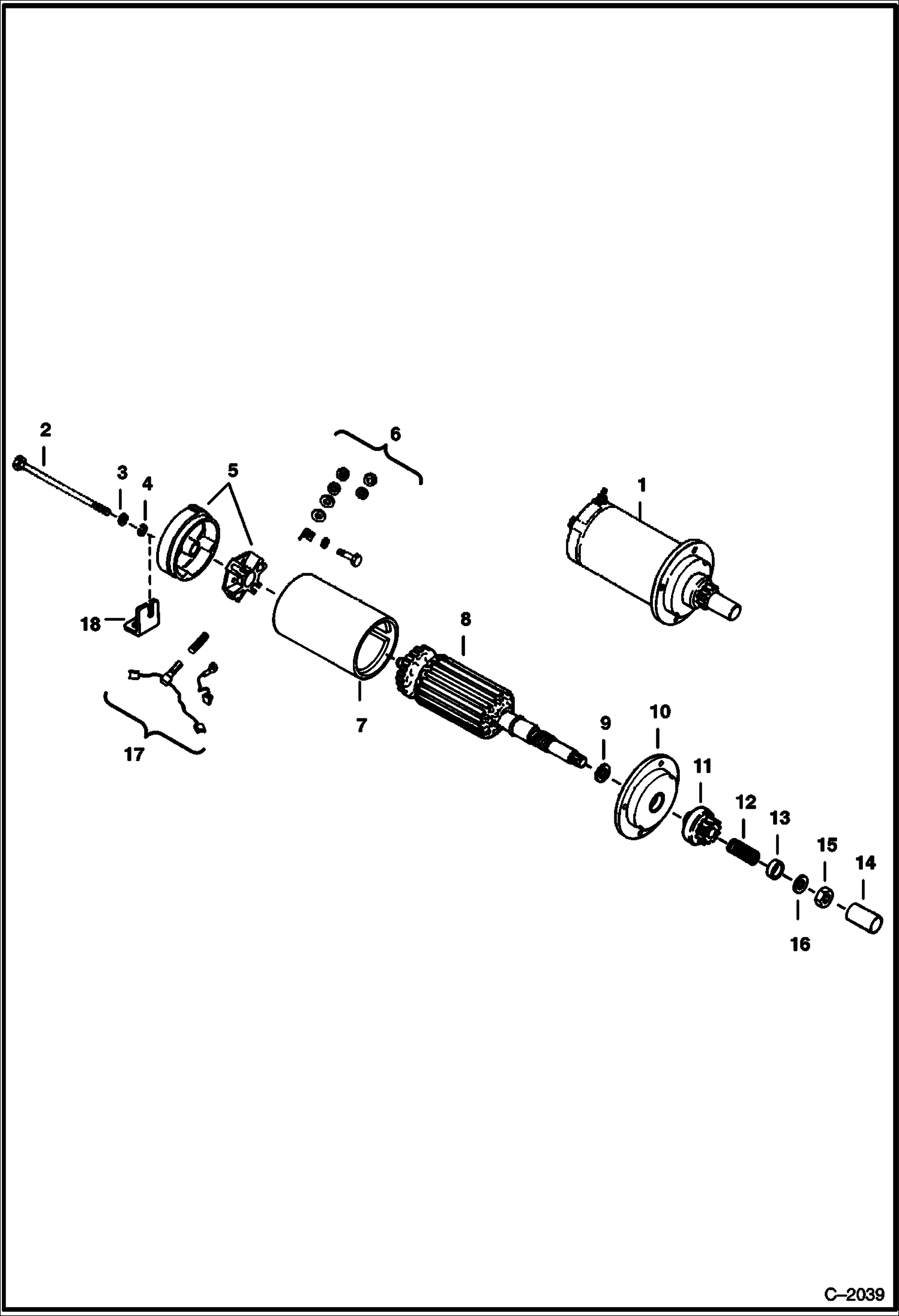 Схема запчастей Bobcat 500s - STARTER ELECTRICAL SYSTEM