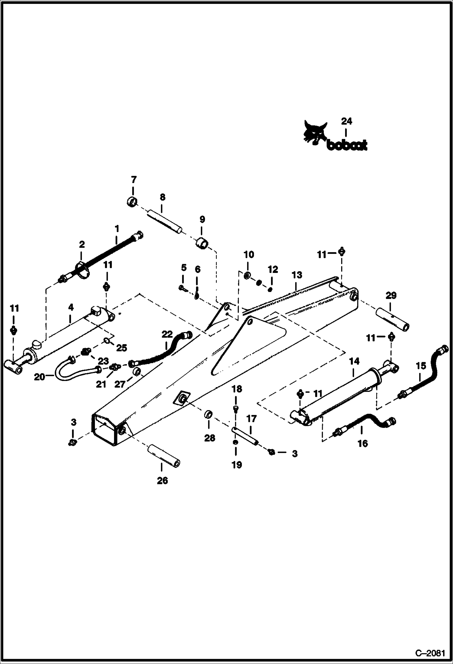 Схема запчастей Bobcat BACKHOE - BACKHOE (Boom Assembly) (905) (905A) (905B) 905 BACKHOE