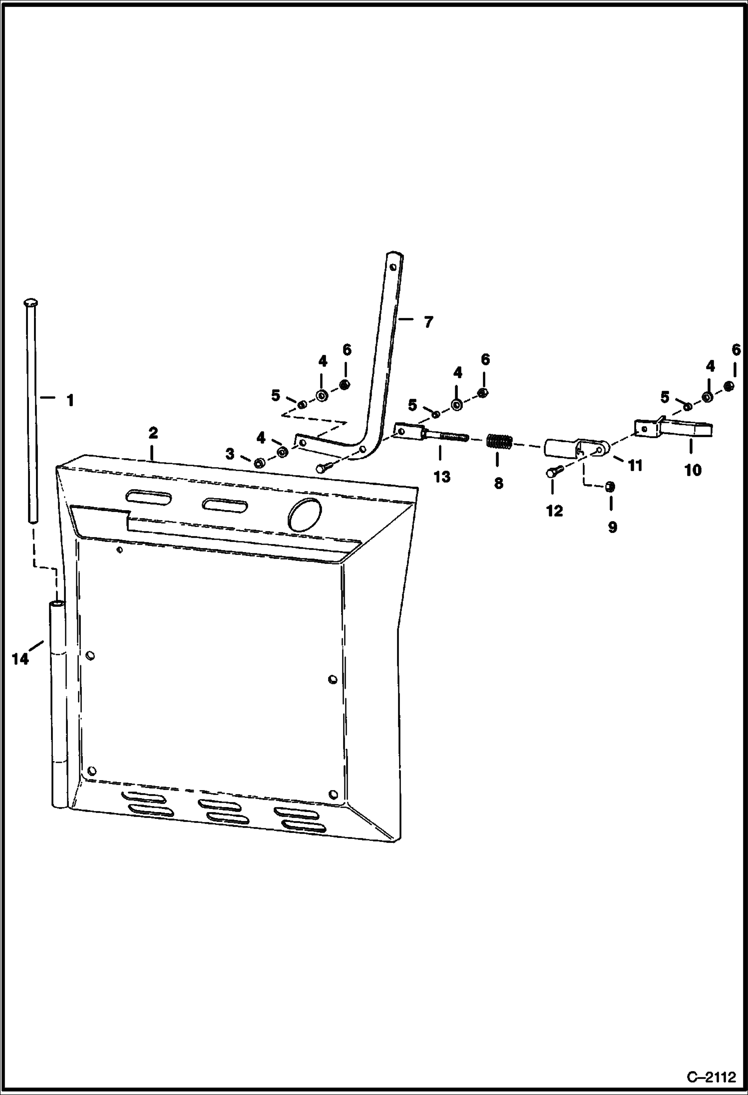 Схема запчастей Bobcat 700s - REAR DOOR MAIN FRAME