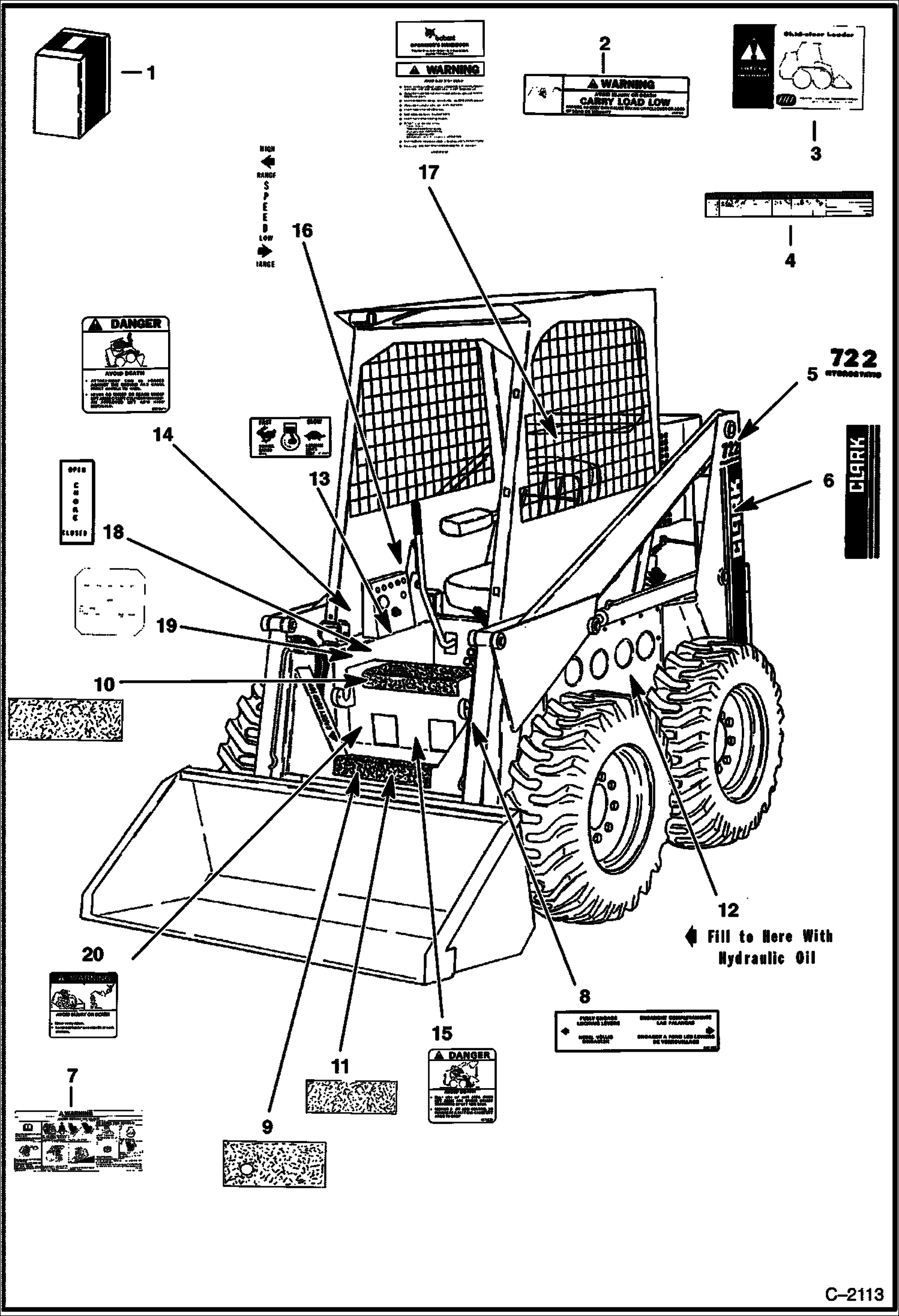 Схема запчастей Bobcat 700s - DECALS ACCESSORIES & OPTIONS