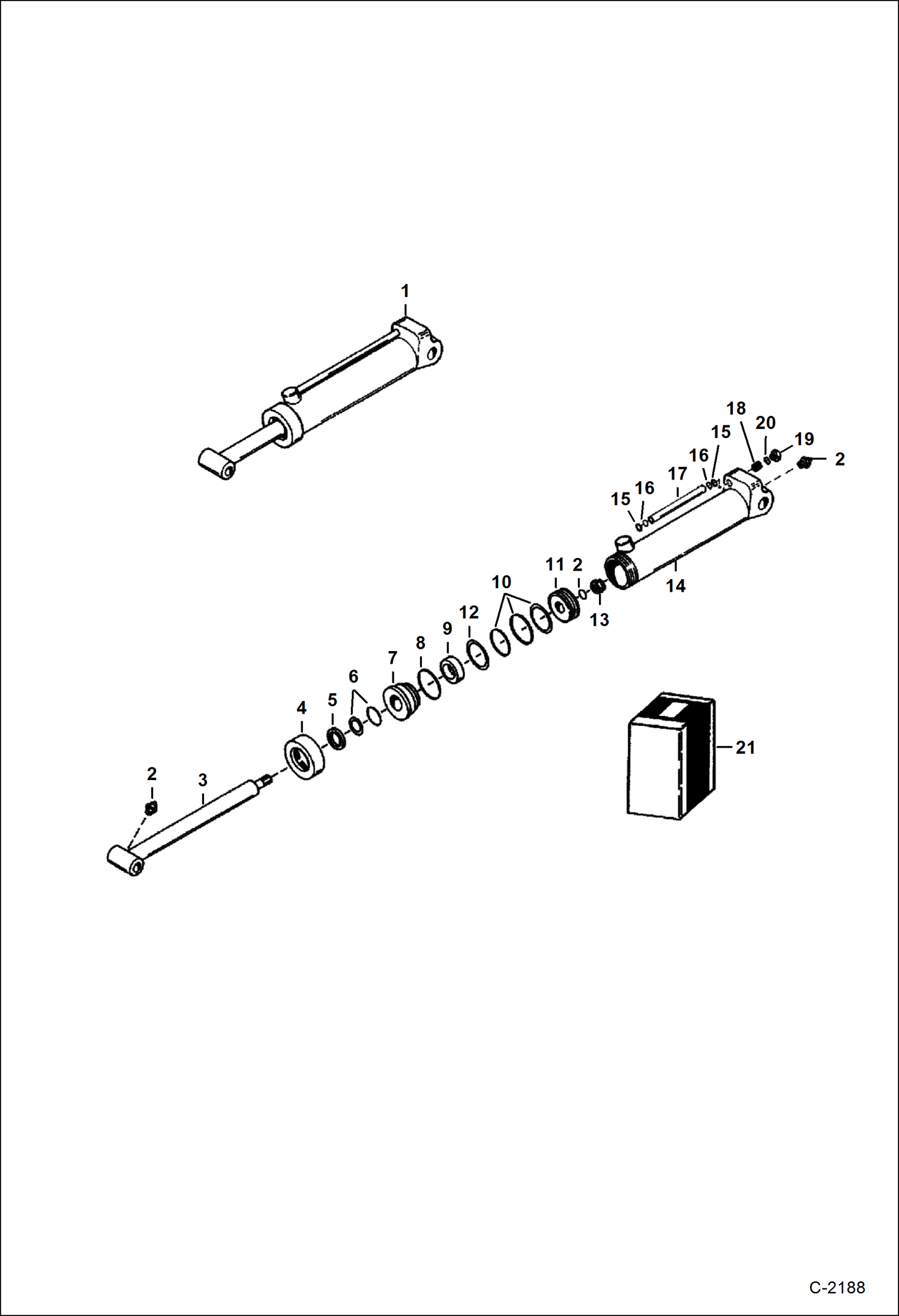 Схема запчастей Bobcat BACKHOE - BACKHOE (Boom, Bucket & Dipperstick Cylinder) (Lantex - Old) (908) 908 BACKHOE