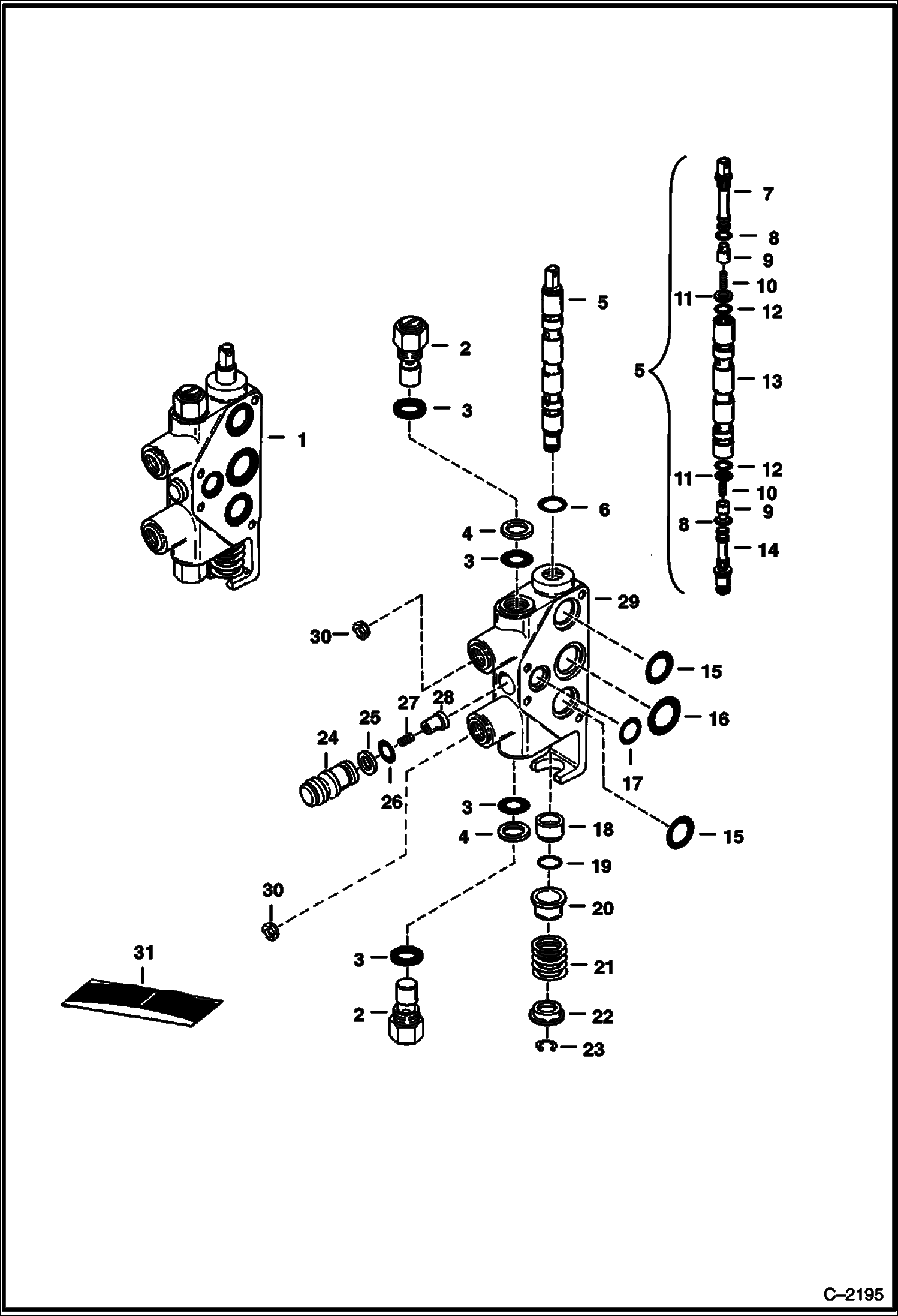 Схема запчастей Bobcat BACKHOE - BACKHOE (Swing Control Section) (910) (825 Only) 910 BACKHOE