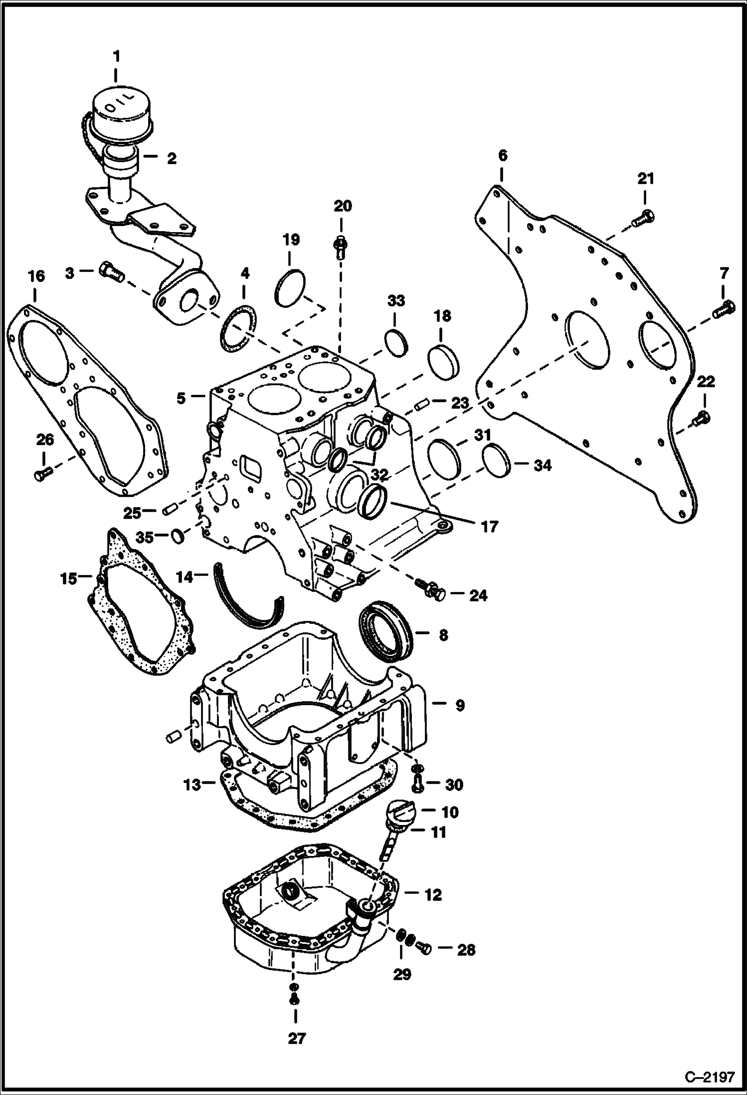 Схема запчастей Bobcat 500s - CYLINDER BLOCK POWER UNIT