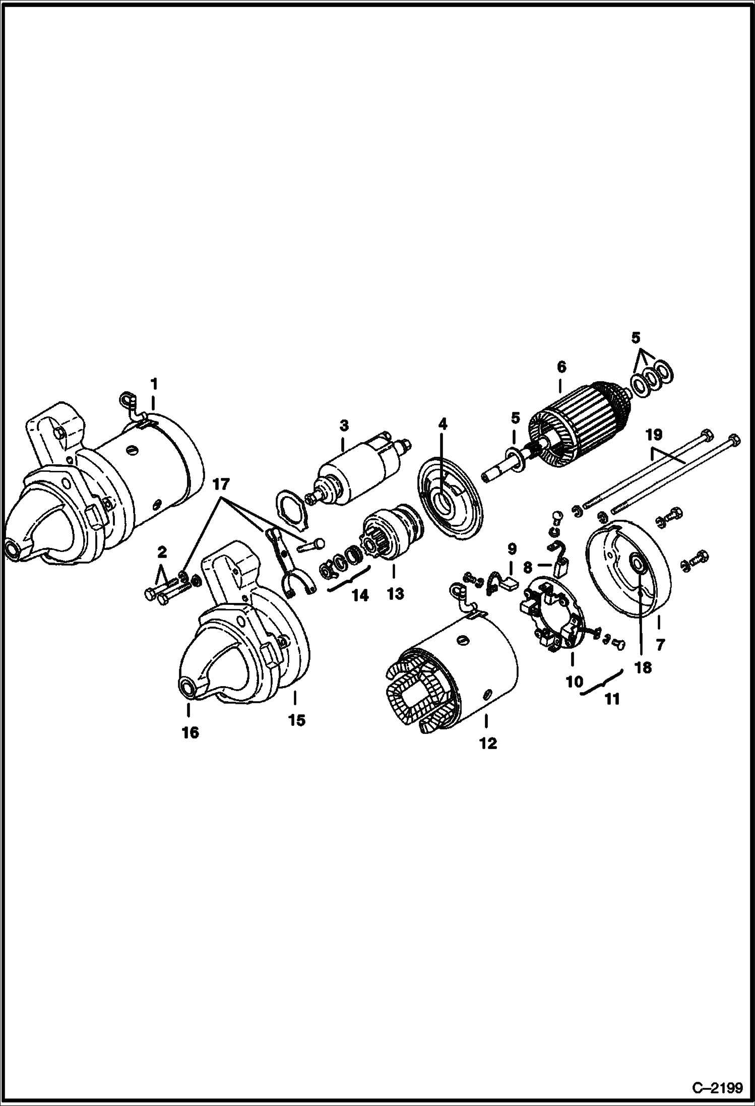 Схема запчастей Bobcat 500s - STARTER (581100-0990) ELECTRICAL SYSTEM