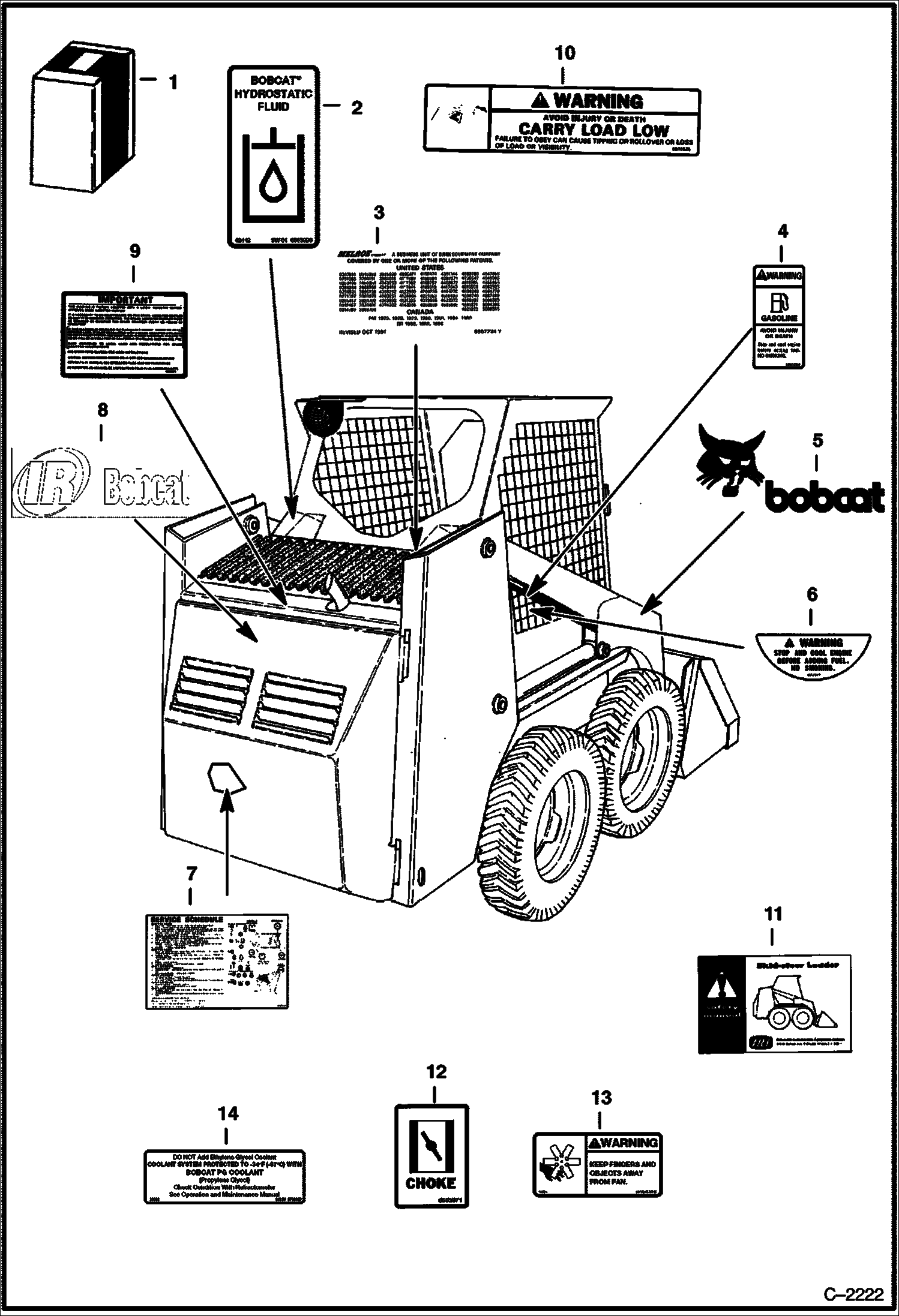 Схема запчастей Bobcat 700s - DECALS ACCESSORIES & OPTIONS