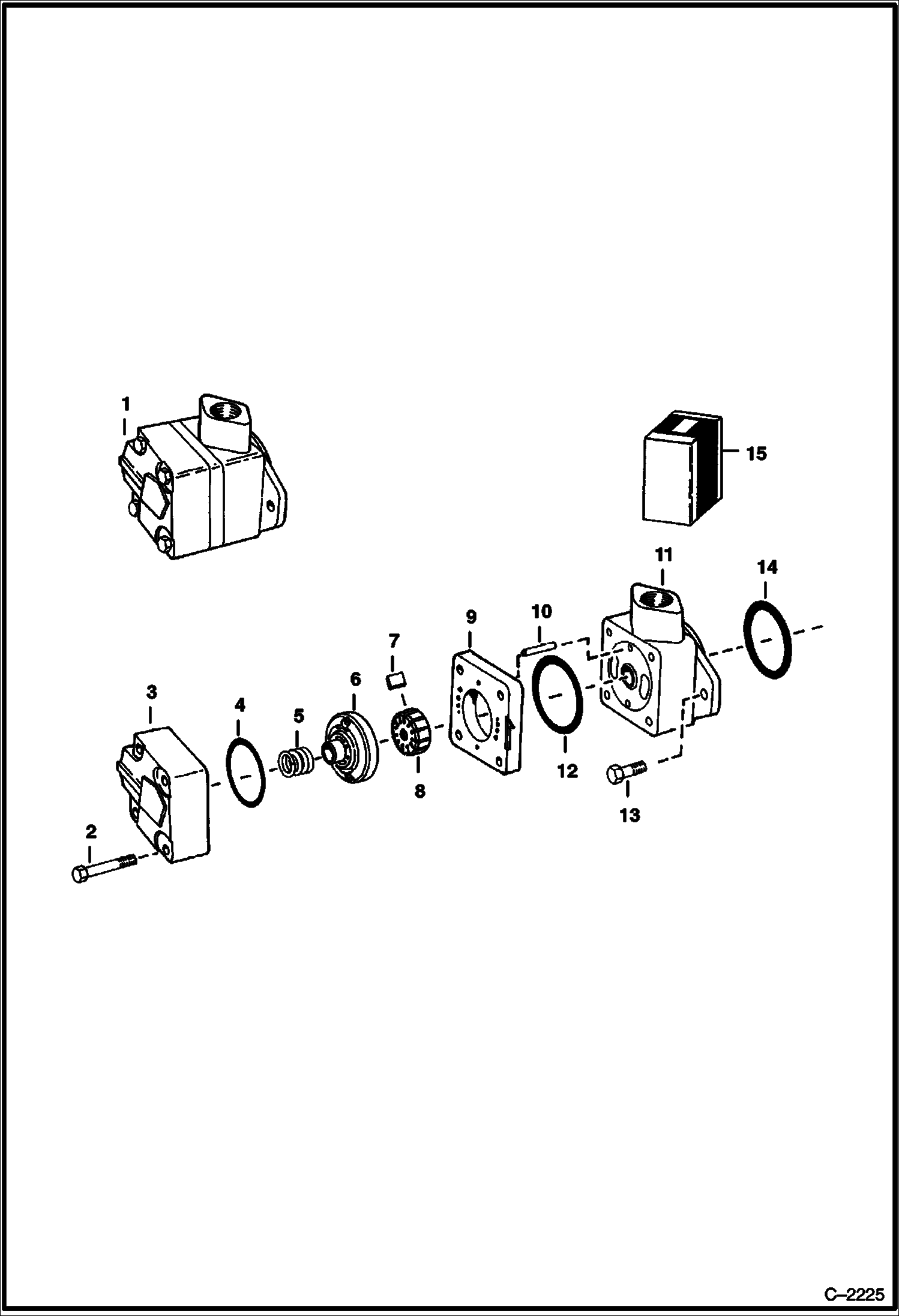 Схема запчастей Bobcat 600s - VANE PUMP (S/N 31103 & Below) HYDROSTATIC SYSTEM