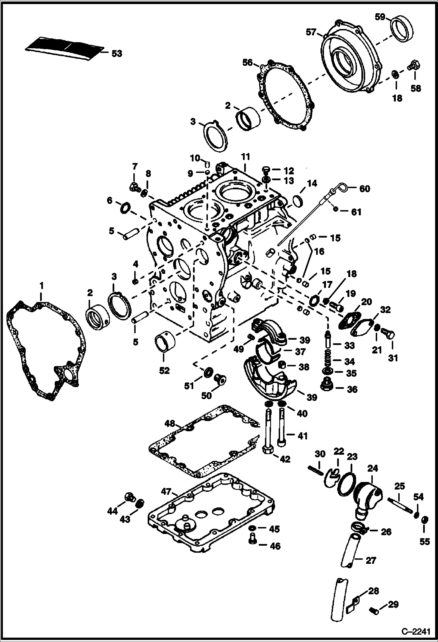 Схема запчастей Bobcat 600s - CYLINDER BLOCK (Deutz 411) POWER UNIT